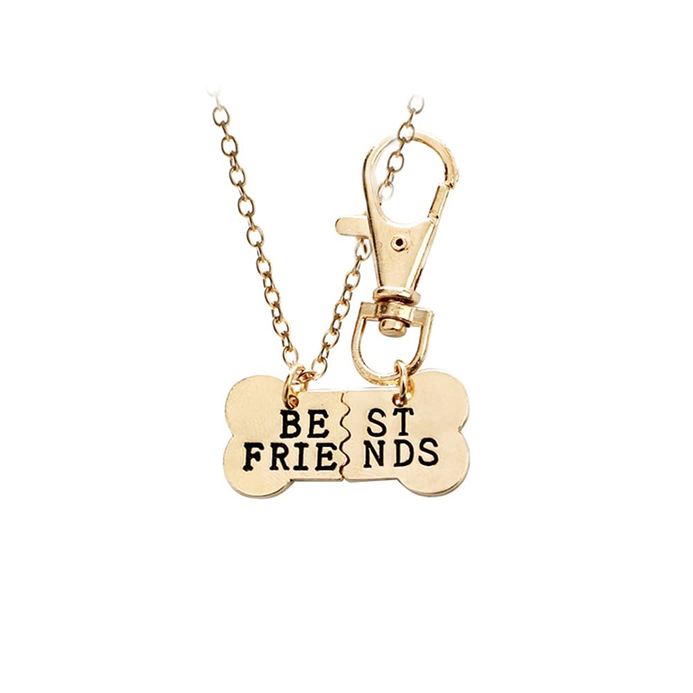 Best Friendship Necklace & Keychain Set for 2 - Matching Pendant Necklaces with Keyrings - Perfect Graduation, Christmas & Birthday Gifts for Best Friends - Great for Couples, BFFs & Special Occasions