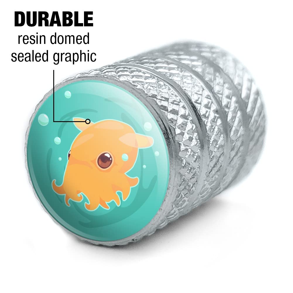 Cute Dumbo Octopus Motorcycle & Bicycle Tire Valve Stem Caps - Aluminum Alloy Wheel Rim Accessories for Bike & Motorcycle Customization - Perfect for Road Bikes, Cruisers & Scooters