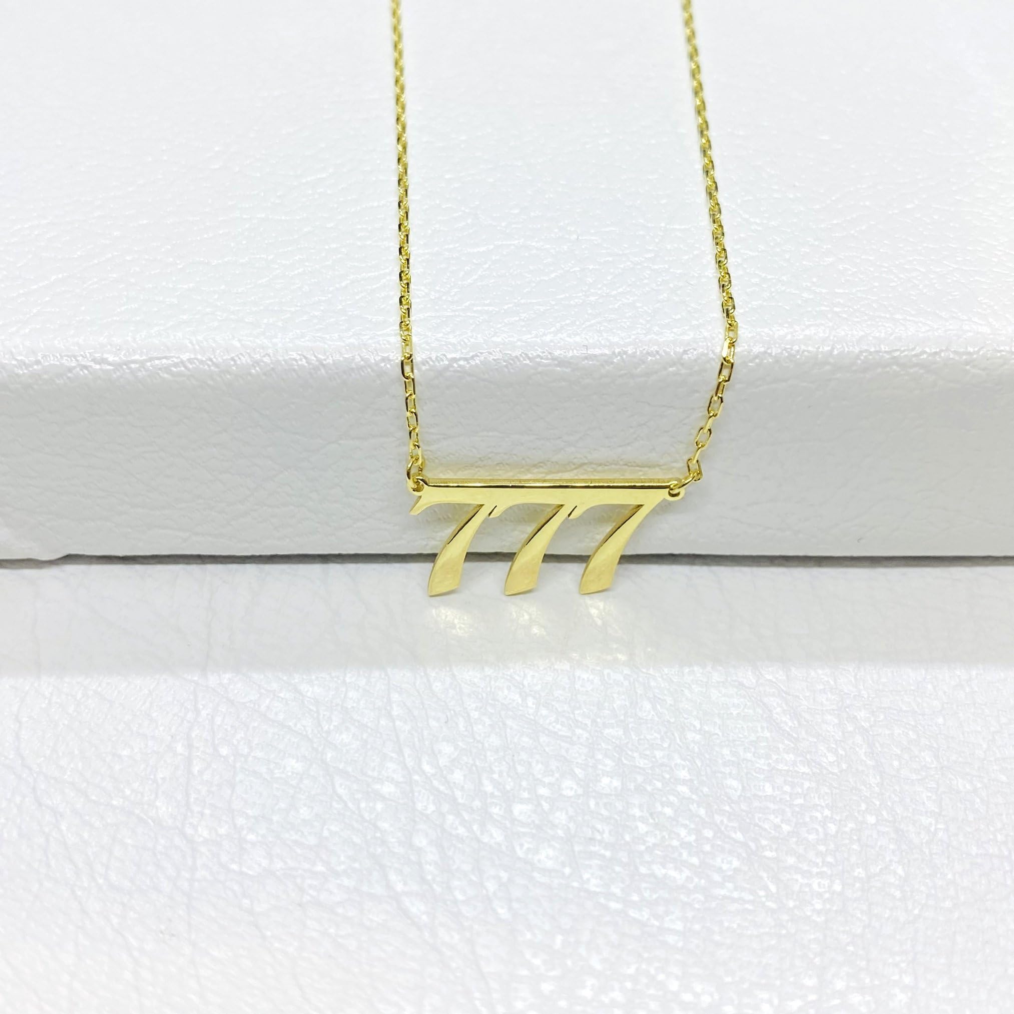 14K Solid Gold Angel Number Necklace - Personalized Birth Year Jewelry Gift for Women, Birthday & Special Occasions