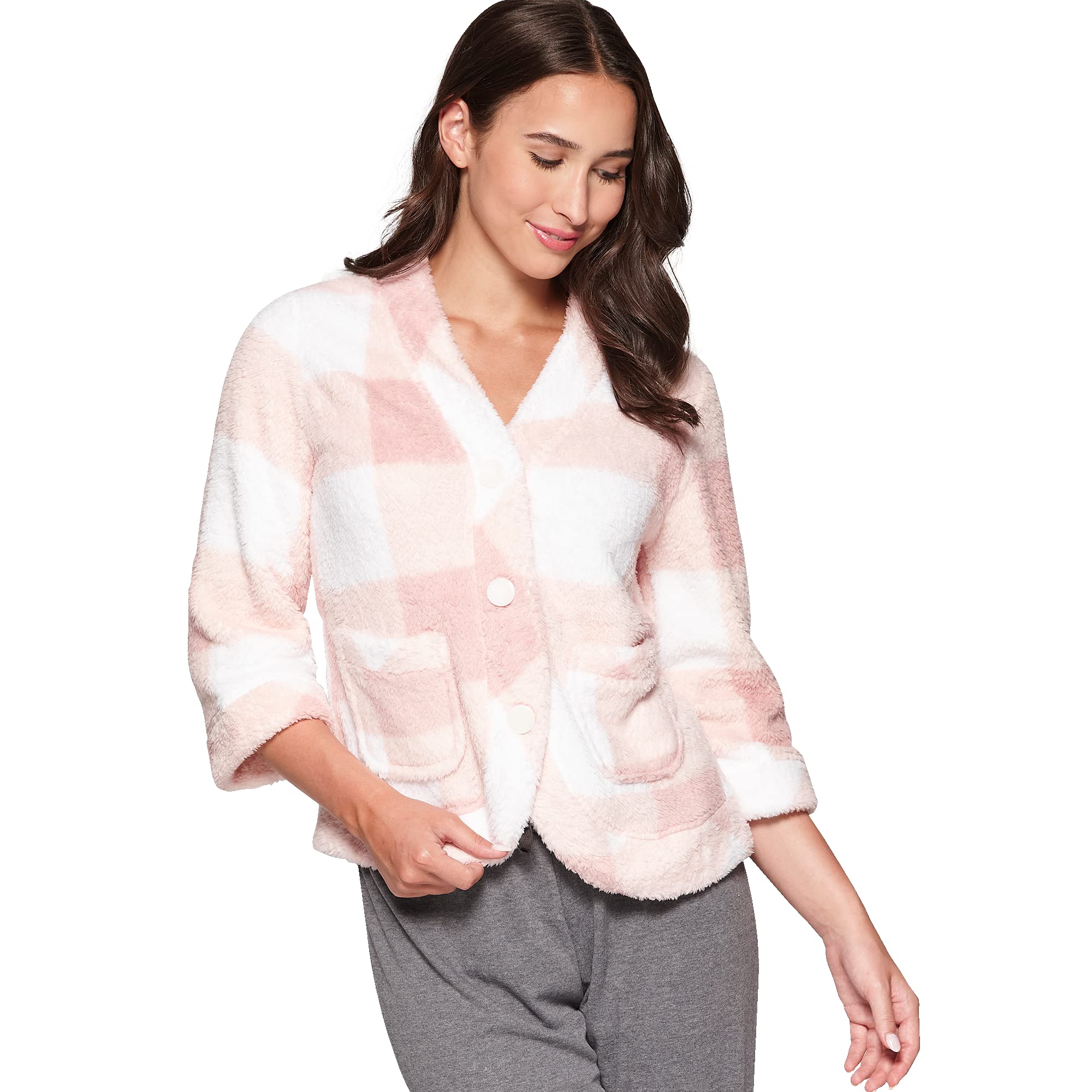 Women's Casual Bed Jacket with Velcro Openings - Soft & Comfortable Loungewear for Relaxing at Home, Nursing, or Post-Surgery Recovery