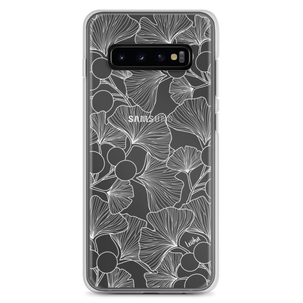 Premium Gingko Clear Case for Samsung Galaxy - Slim Protective Phone Cover for Everyday Use, Travel & Work