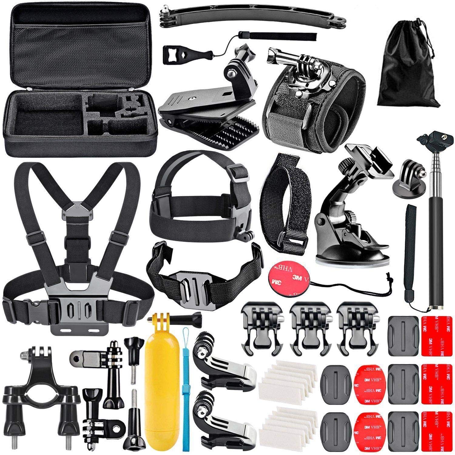 Navitech 50-in-1 Action Camera Accessories Kit with Durable EVA Case - Compatible with LETSCOM 4K 60FPS WiFi Sports Camera | Perfect for Vlogging, Diving, Cycling & Outdoor Adventures