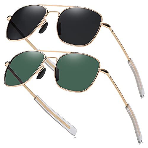 Gold Frame Black Lens + Gold Frame Green Lens