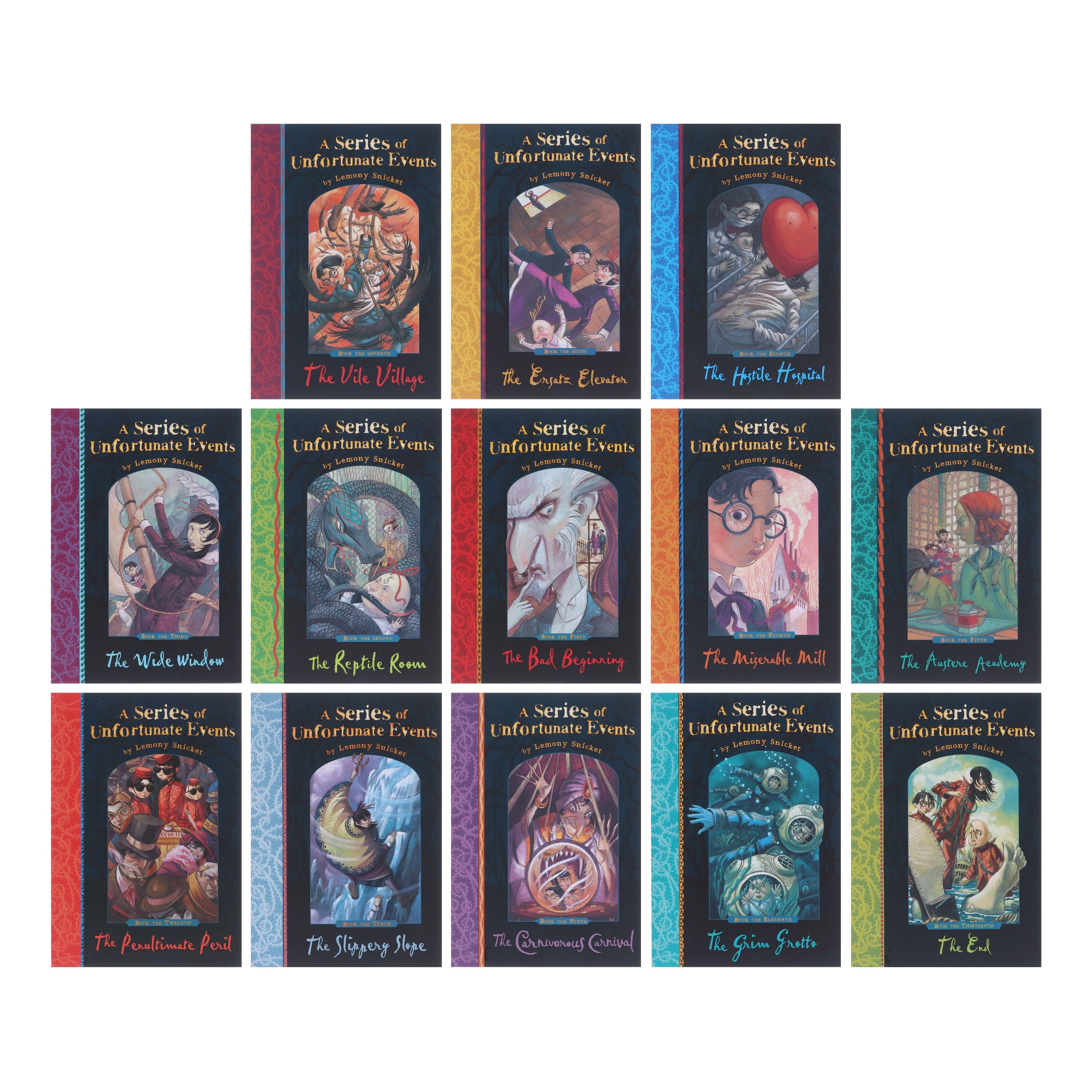 A Series of Unfortunate Events by Lemony Snicket - 13 Book Collection Set | Paperback for Kids Ages 9-14 | Perfect for Young Readers, Book Clubs & Gifts