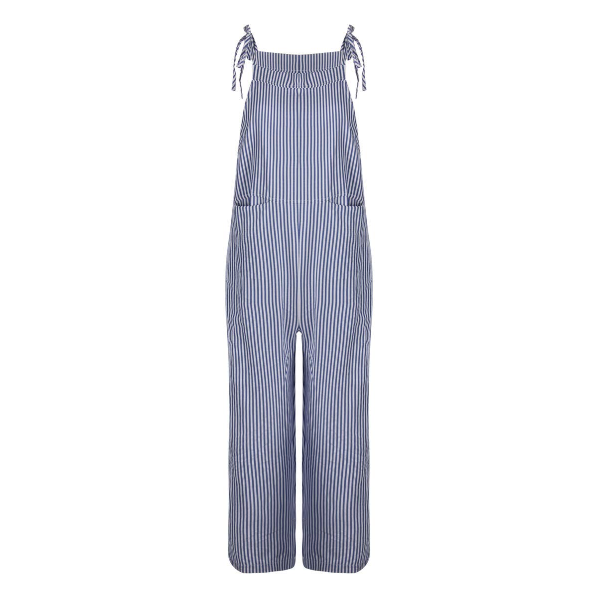 Women's Casual Jumpsuit - Baggy Stripe Overalls with Bib, Harem Pants Playsuit, Cotton Linen Dungarees for Women | Perfect for Summer Outfits, Streetwear Fashion & Boho Chic Style