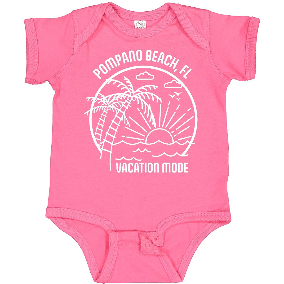 Inktastic Summer Vacation Mode Pompano Beach Florida Baby Bodysuit - Cute Florida-Themed Outfit for Beach Trips & Family Photos