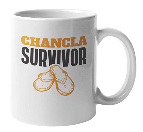 Survivor Coffee Mug - 11oz Ceramic Tea Cup with 'Chancla' Design - Perfect Gift for Latina & Latino - Ideal for Home, Office & Coffee Lovers