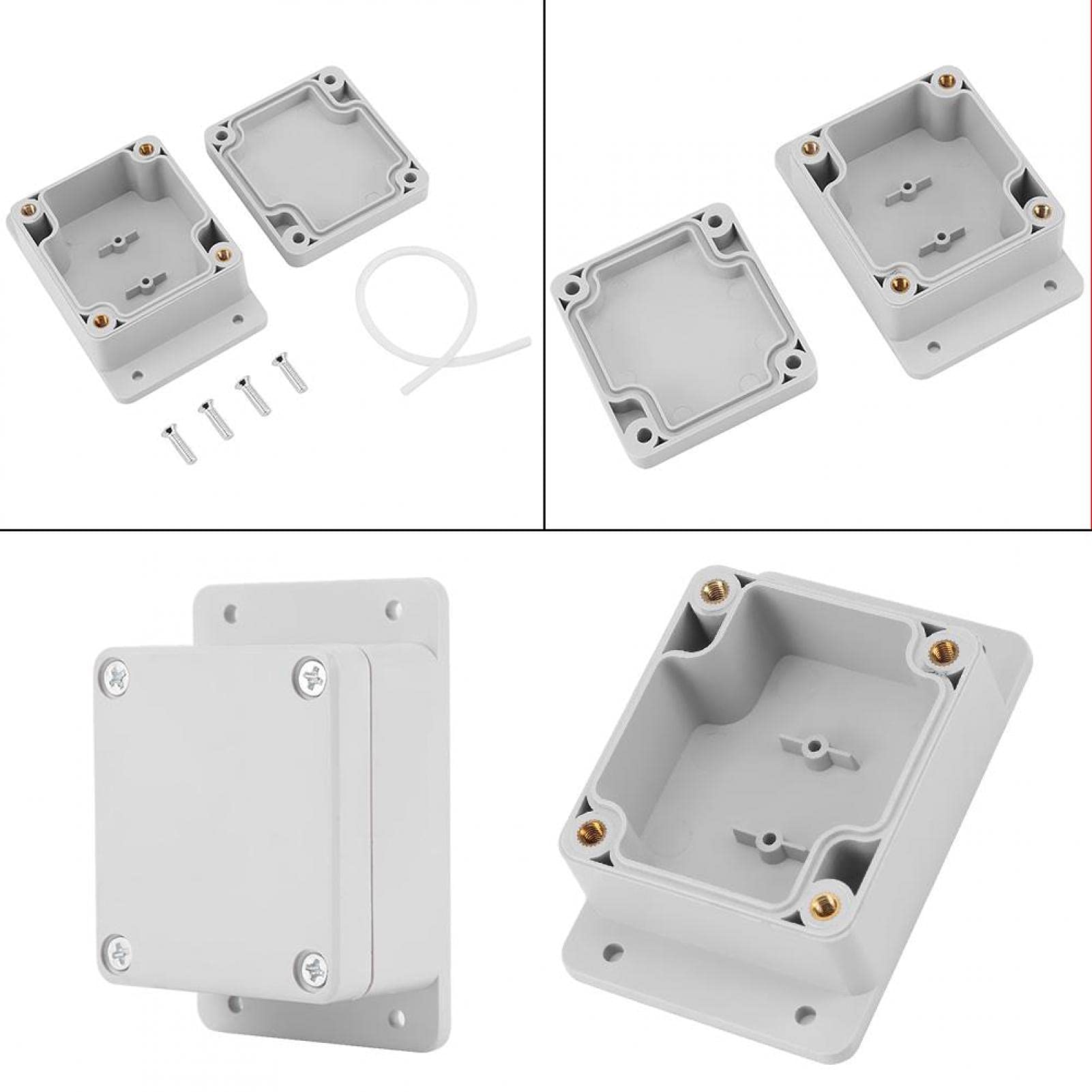 ABS Plastic IP65 Waterproof Junction Box - 115x90x55mm DIY Electrical Enclosure with Hinged Cover & Mounting Plate for Outdoor/Indoor Wiring Projects - Ideal for Home, Garden & Industrial Use