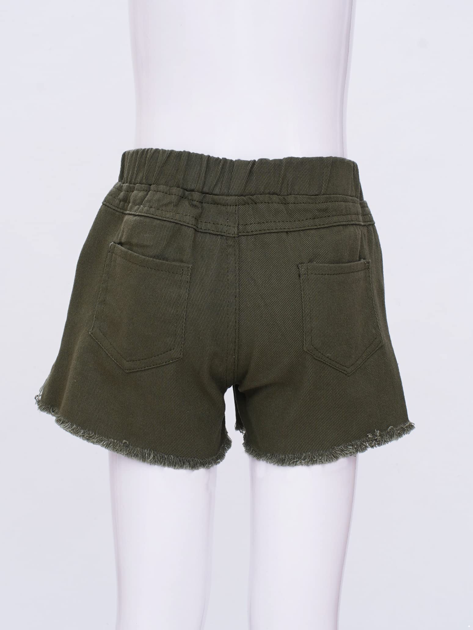 Stylish Distressed Denim Shorts for Girls - High Waisted Ripped Raw Hem Summer Shorts | Perfect for Casual Wear, Beach Outings & Playdates