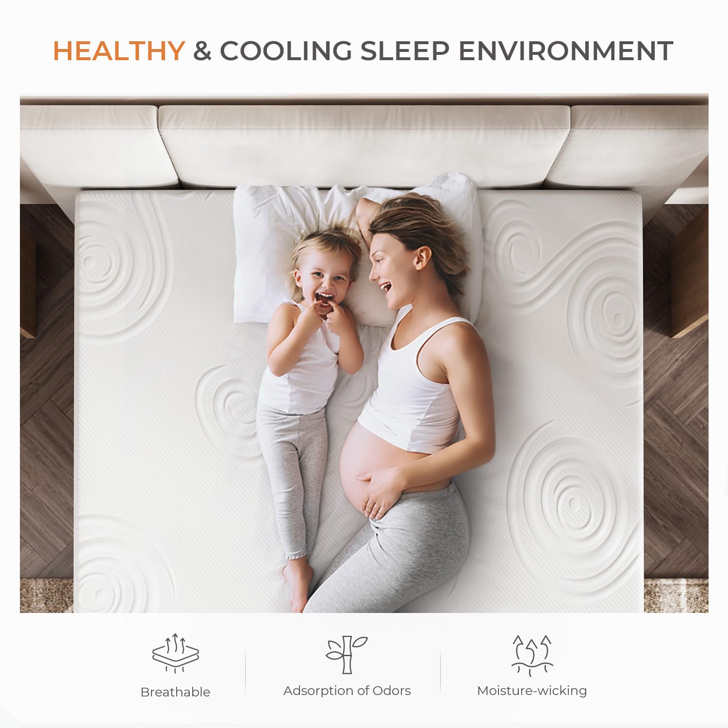 Sweetnight 12 Inch King Size Gel Memory Foam Mattress - Cooling Pressure Relief, Motion Isolation & Plush Support for Back Pain Relief - Mattress in a Box (Luna, Gray/White) - Perfect for Master Bedrooms, Guest Rooms & Apartment Living