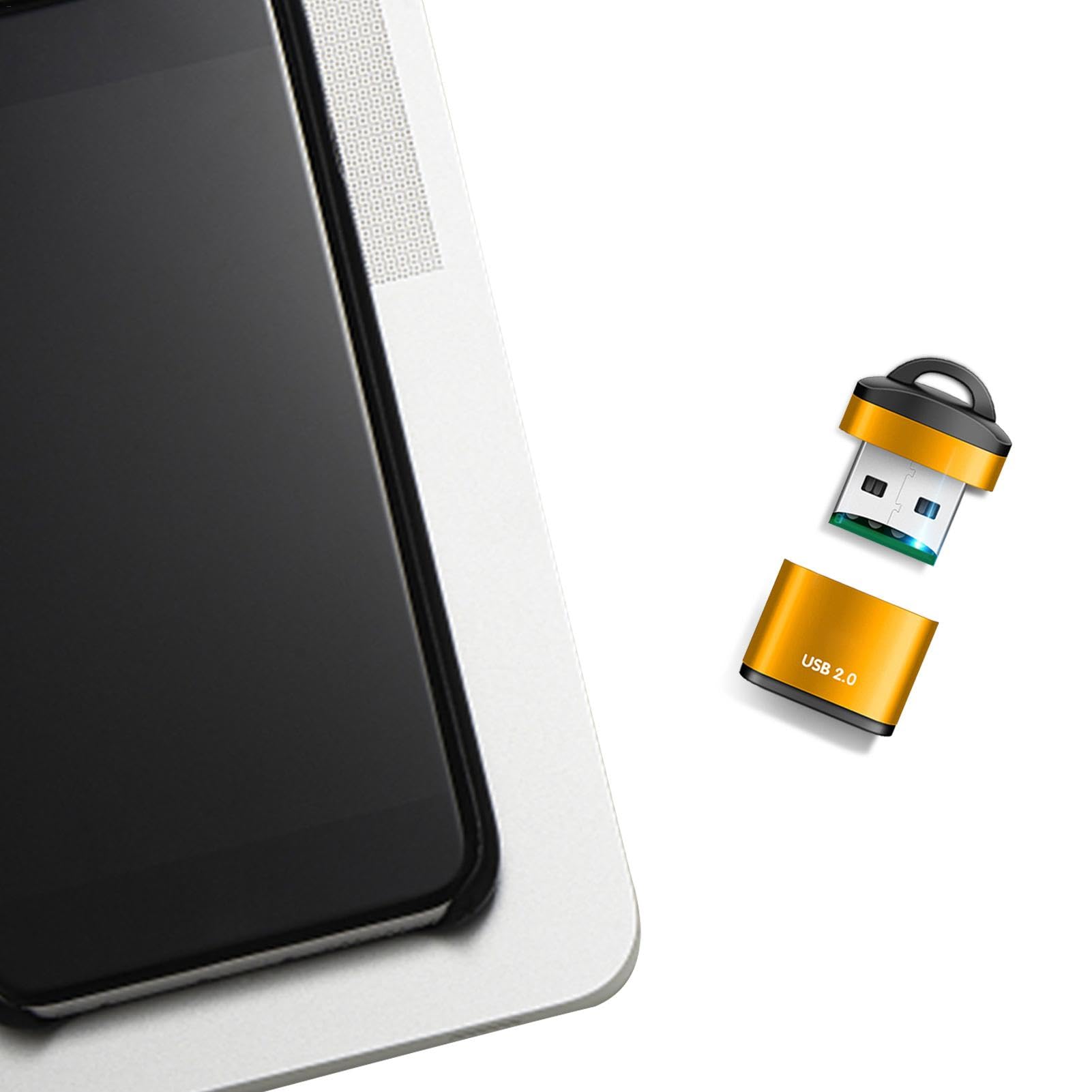 USB 2.0 Micro SD Card Reader - Compact Adapter for Laptop & Car Use