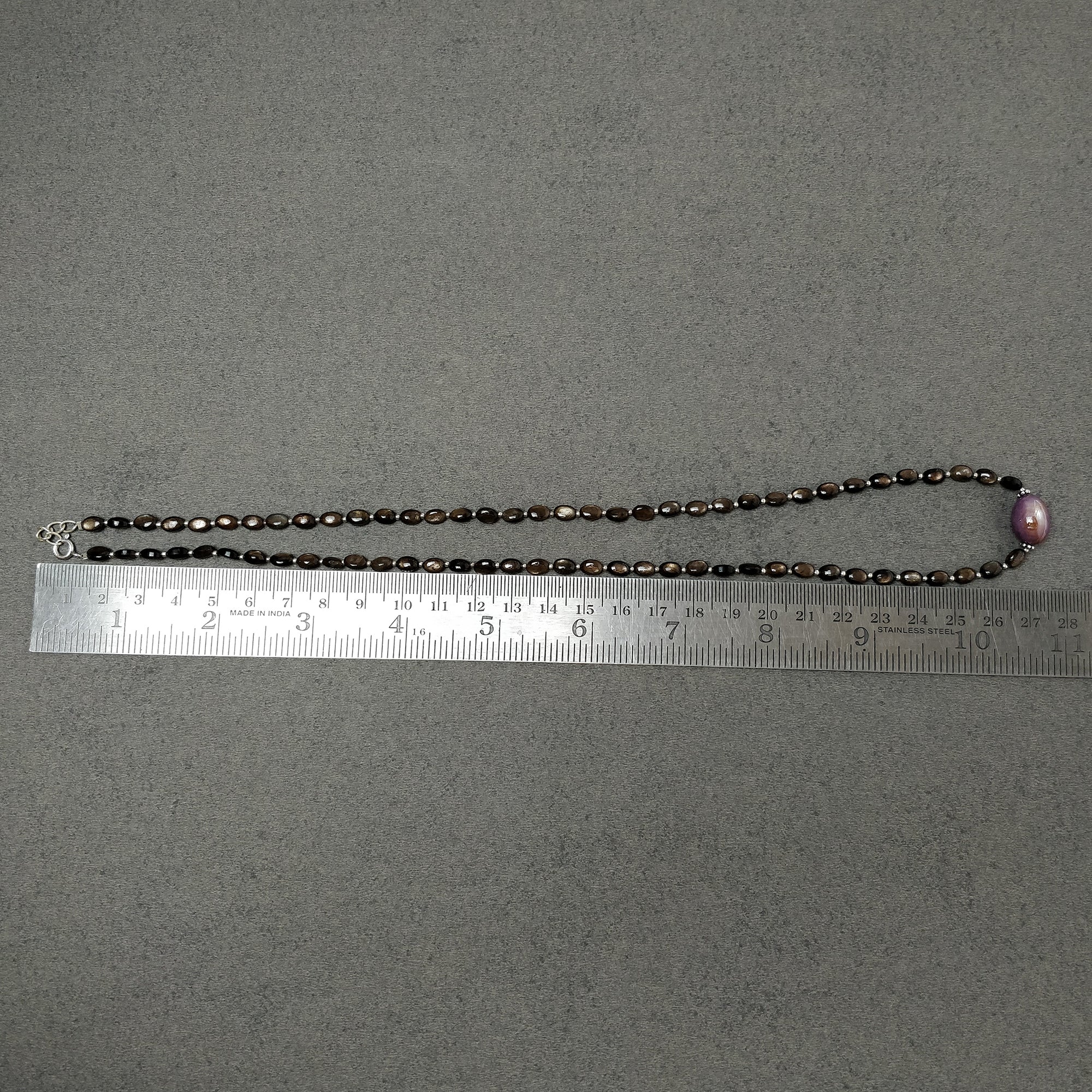 Natural Chocolate Sapphire & Star Ruby Gemstone Necklace - 83.00cts Untreated Oval Cut with 925 Sterling Silver (6x4mm & 14x10mm) | Elegant Jewelry for Women, Perfect for Weddings, Anniversaries & Special Occasions