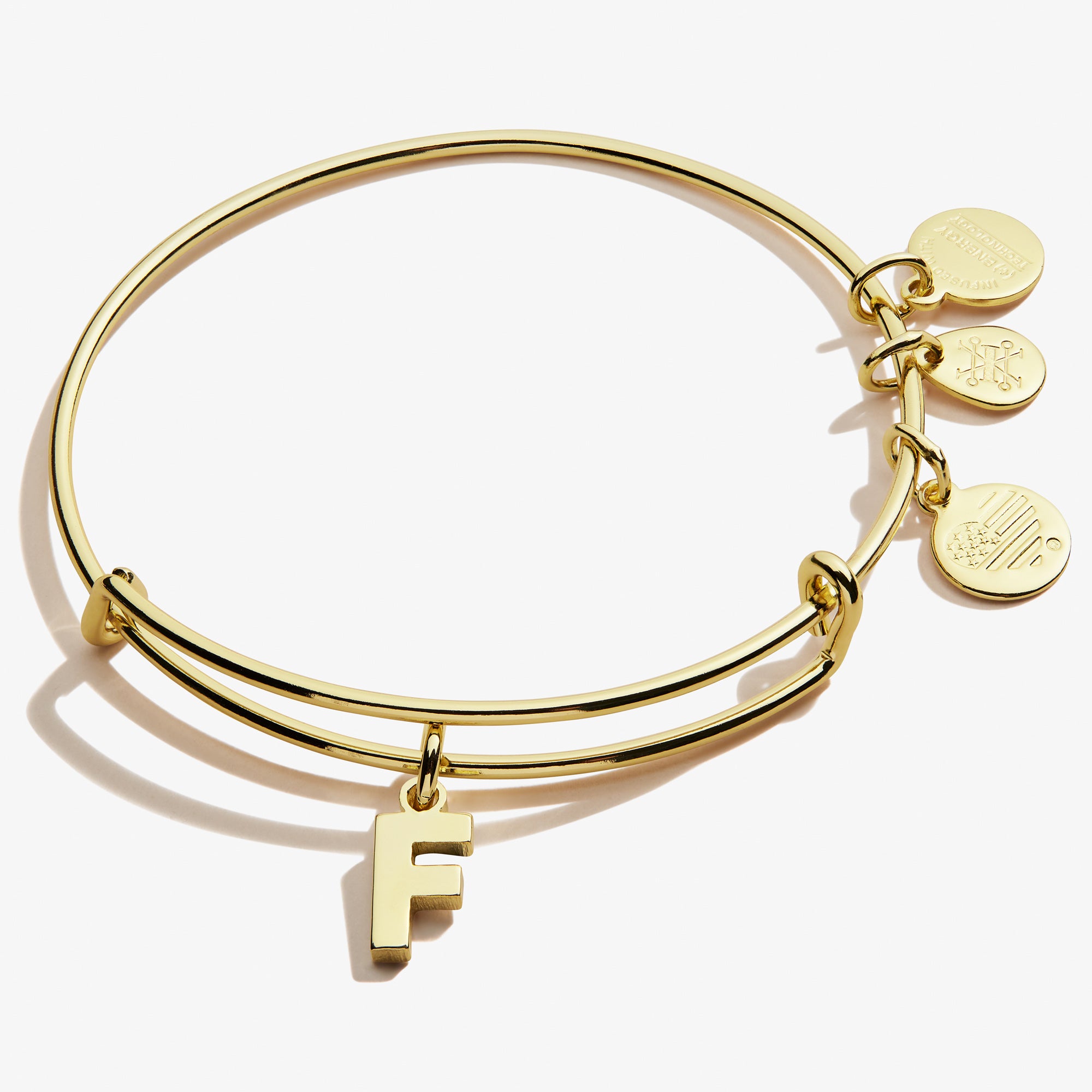 Initial F Charm Bangle - Elegant Gold Plated Letter Bracelet for Women, Perfect for Gifts, Parties & Everyday Wear