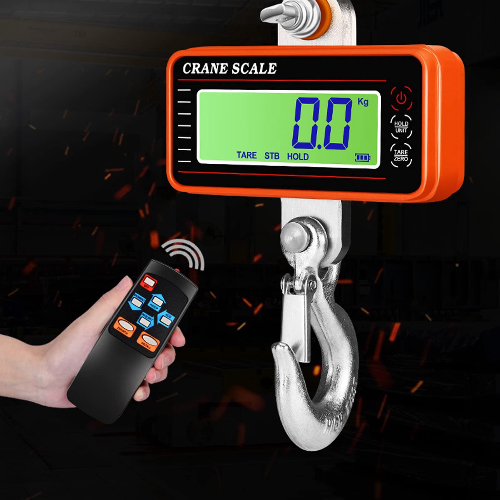 1500kg/3000lb Digital Hanging Scale - Heavy Duty Aluminum Industrial Crane Scale with Remote Control | Portable Electronic Weighing Device for Farm, Fishing, Warehouse & Logistics | Perfect for Livestock, Cargo & Equipment Weighing
