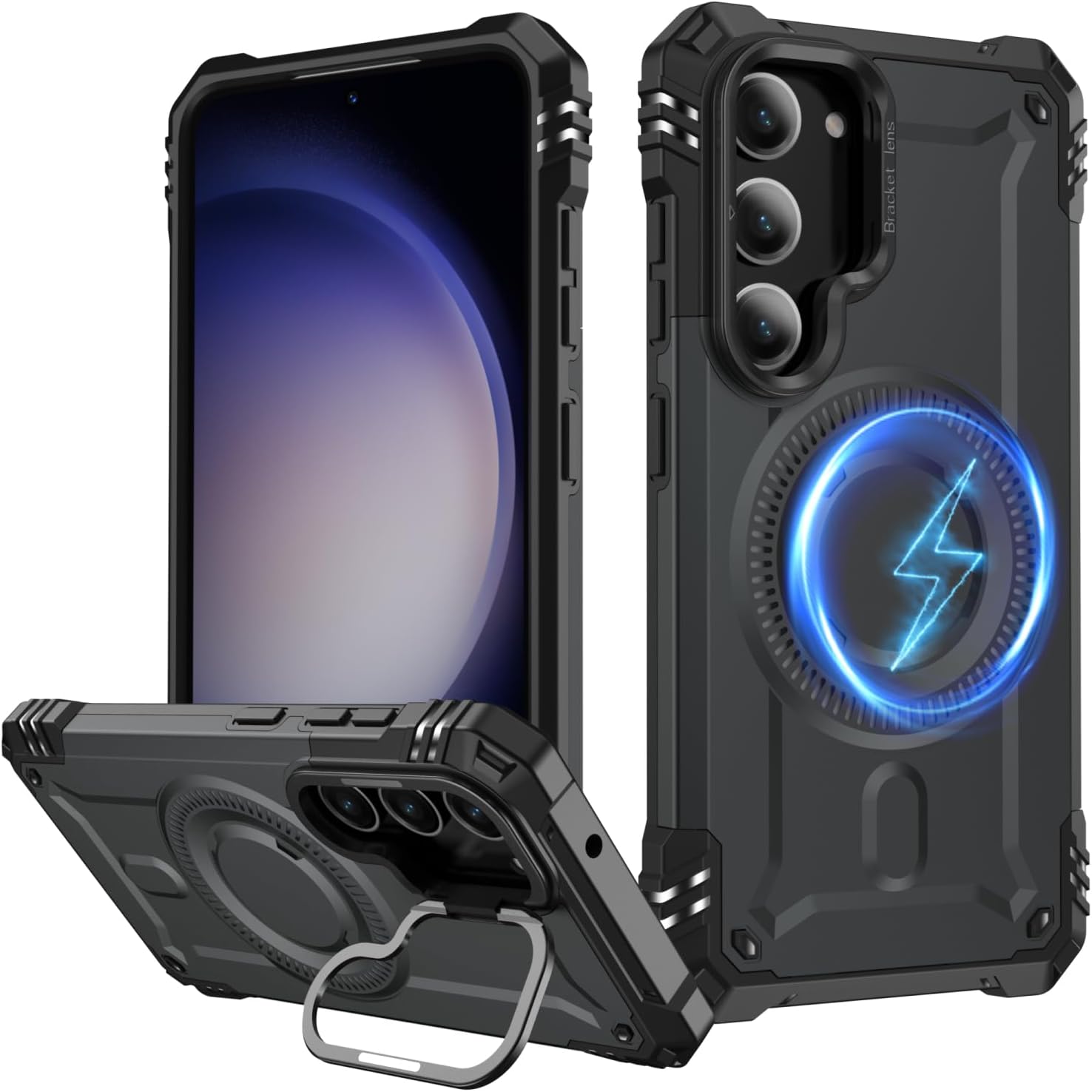 Samsung Galaxy S25 Plus Rugged Military Grade Shockproof Case - Heavy Duty Protection for Outdoor, Work & Extreme Sports (Black)