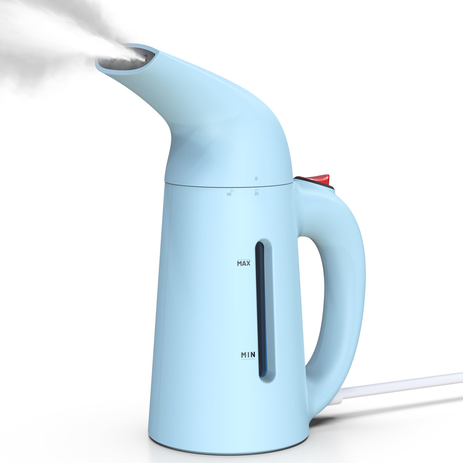 Portable Handheld Garment Steamer for Clothes - 180ml Water Tank, 12 Min Continuous Steam, Wrinkle Remover for All Fabrics - Perfect for Travel, Home & Office Use (Blue)