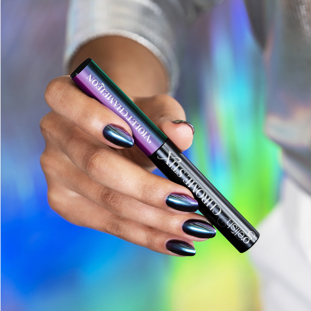 Gelish Chrome Stix Nail Polish - Violet Chameleon Metallic Shine, 0.17 oz | Long Lasting Gel Nail Polish for Salon & Home Manicure | Perfect for Parties, Weddings & Special Occasions