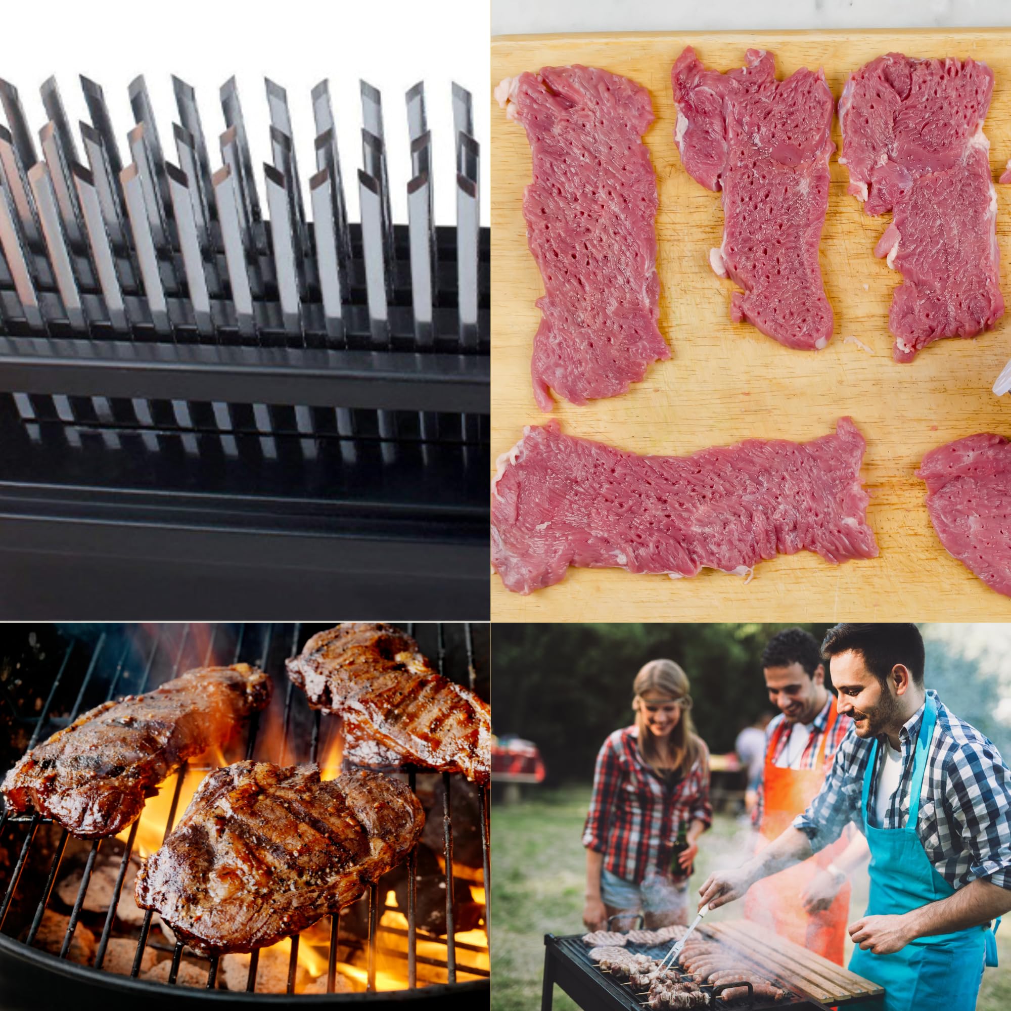 Premium Meat Tenderizer Tool - 48 Stainless Steel Needle Blades for Steak & Chicken | Heavy Duty Meat Pounder with Removable Base | Easy to Clean Kitchen Gadget | Perfect for Grilling, BBQ & Home Cooking