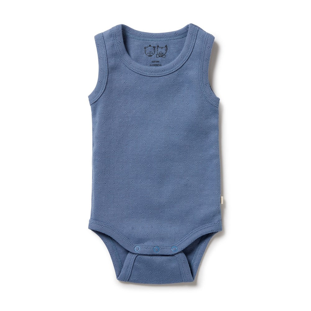 Organic Pointelle Singlet Bodysuit for Babies - Soft Cotton Onesie with Snap Closure - Perfect for Newborns, Infants & Toddlers - Ideal for Playtime, Sleepwear and Everyday Outfits