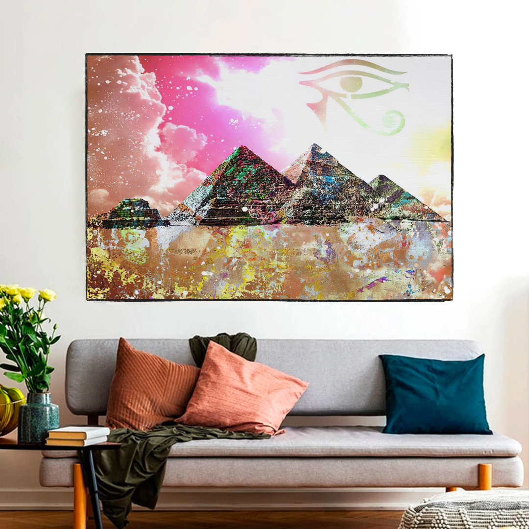 Egyptian Pyramids Wall Art - Premium Canvas Prints for Home & Office Decor | Unique Egyptian-Themed Wall Decor for Living Room, Bedroom, or Office