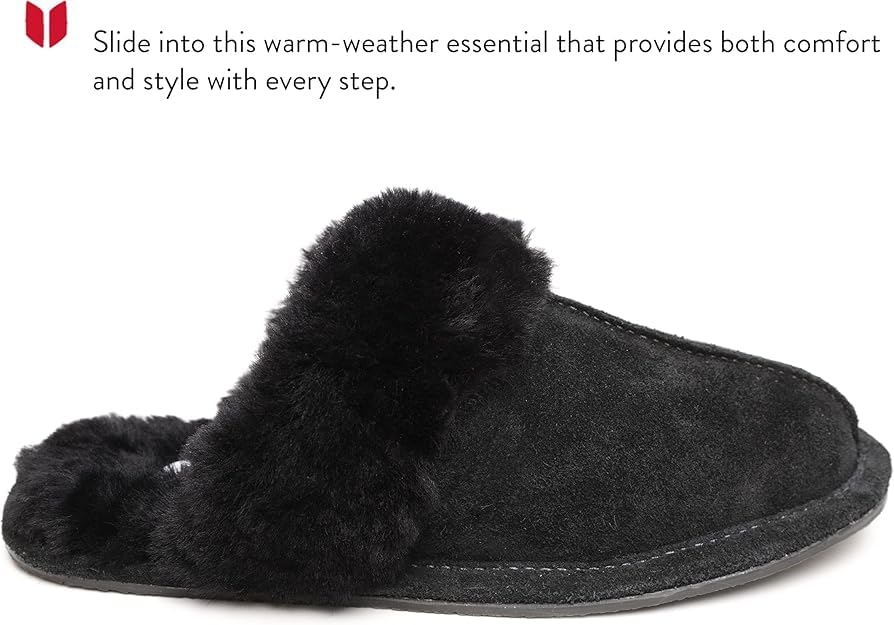 Minnetonka Women's Sheepskin Slides - Soft & Comfortable House Slippers for Indoor/Outdoor Wear, Perfect for Relaxing at Home or Quick Errands