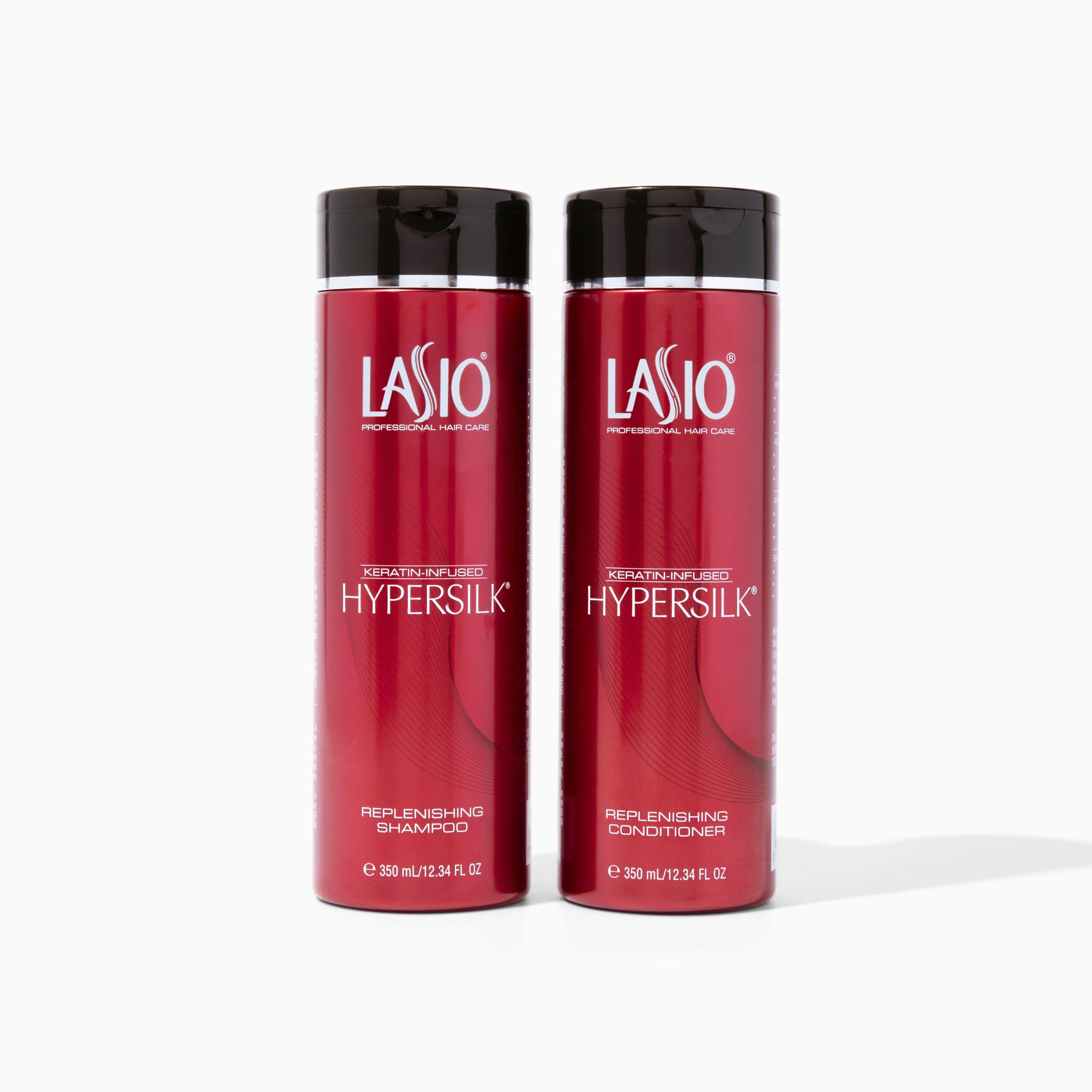 Lasio Keratin-Infused HYPERSILK Shampoo & Conditioner Set - Sulfate Free, 12.34 Fl Oz - Repair & Restore Damaged Hair with Keratin Treatment - Perfect for Dry, Frizzy & Color-Treated Hair - Salon Quality Hair Care at Home