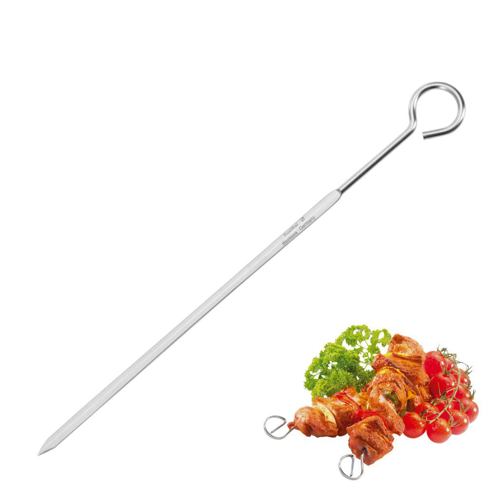 50 Pack Stainless Steel Kebab Skewers - 10 Inch BBQ Skewers for Grilling Shish Kebabs, Meat, Vegetables & Fruits - Perfect for Outdoor BBQ, Camping & Picnic Parties