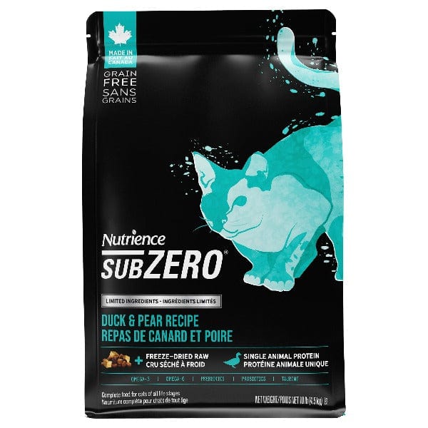 Nutrience SubZero Duck & Pear Limited Ingredient Dry Cat Food - Grain-Free, High-Protein for Sensitive Stomach - Perfect for Indoor & Outdoor Cats