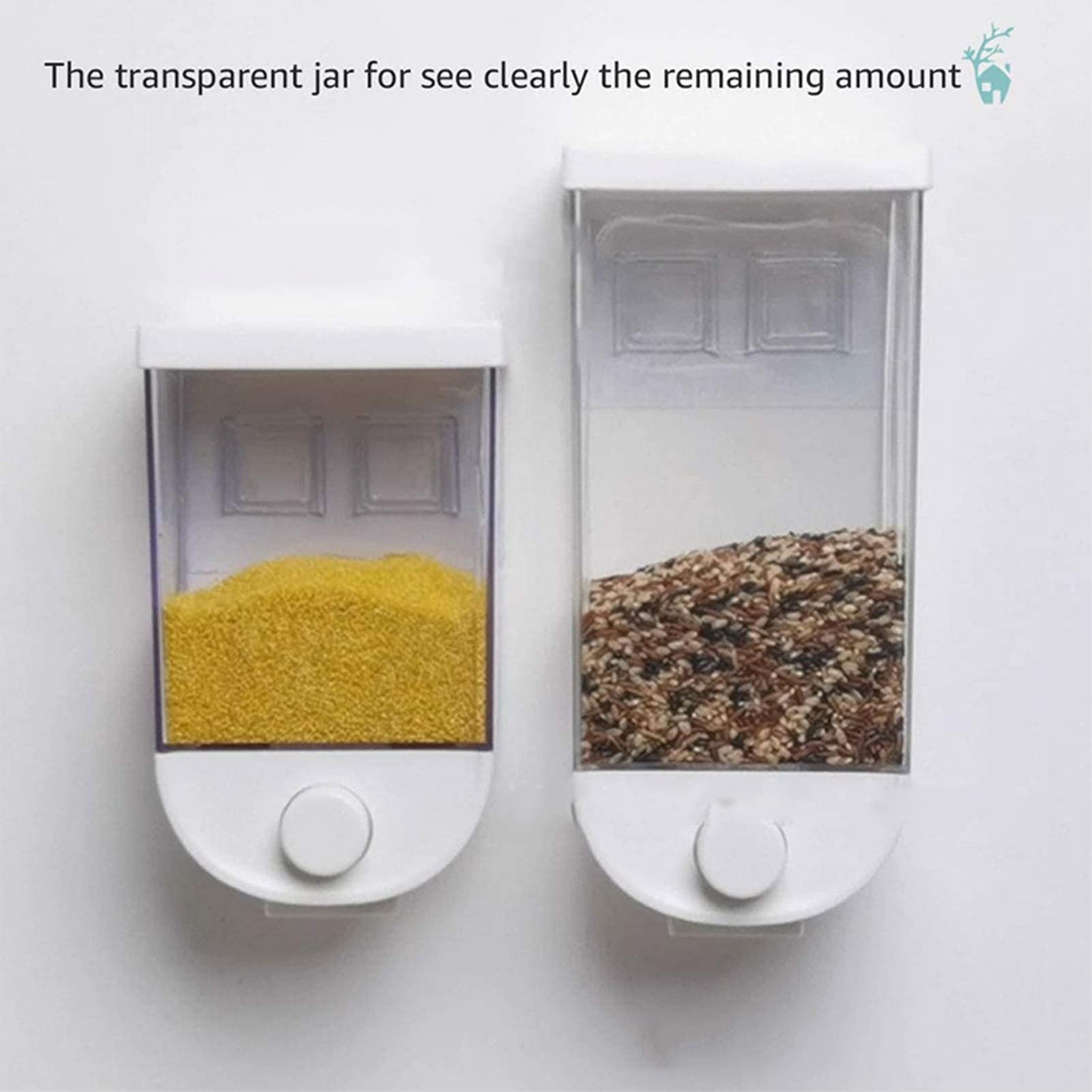 Airtight Food Storage Container - 1.5L Wall Mounted Kitchen Dispenser for Dry Food, Nuts, Candy, Beans, Pet Food | Perfect for Pantry Organization & Easy Access to Snacks
