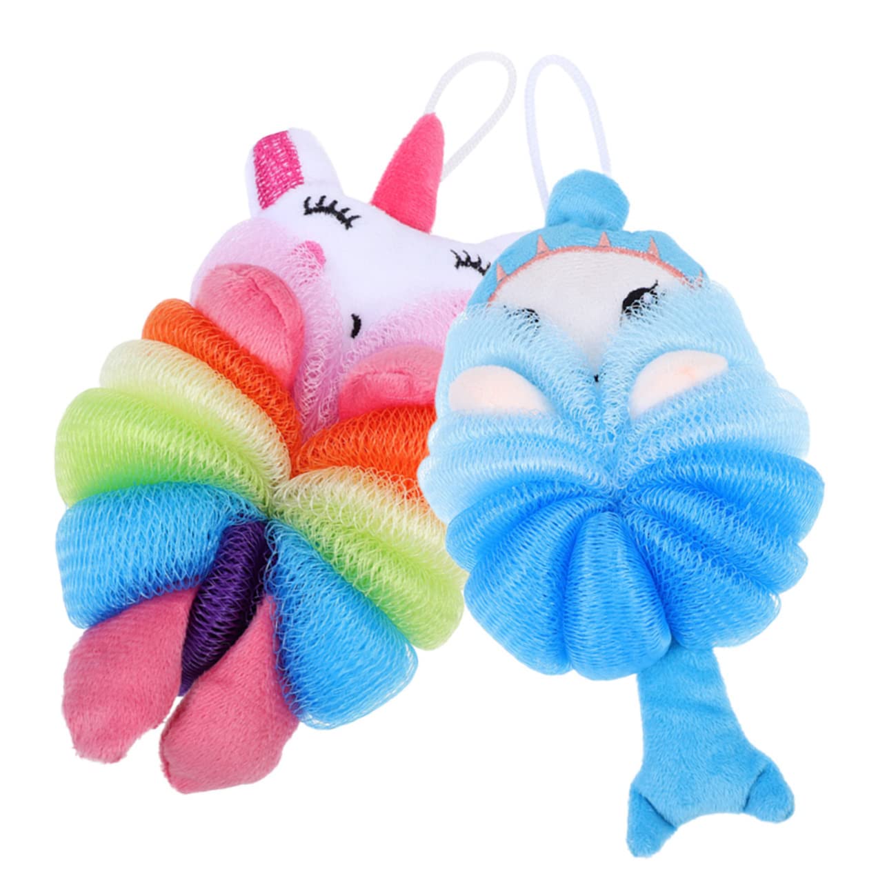Minkissy 2-Pack Kids Bath Sponges - Soft Mesh Baby Bath Sponge for Gentle Cleaning, Cartoon Shower Scrubbers for Toddlers & Infants - Perfect for Bath Time Fun & Sensitive Skin Care