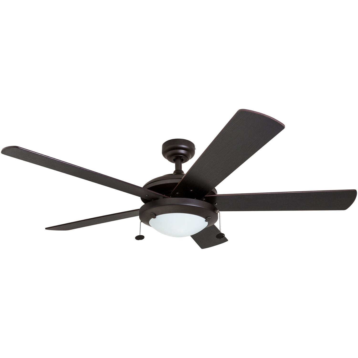 52 Inch Bolivar Espresso Ceiling Fan with Pull Chain - Modern Indoor Ceiling Fan for Living Room, Bedroom, and Office - Energy Efficient & Quiet Operation