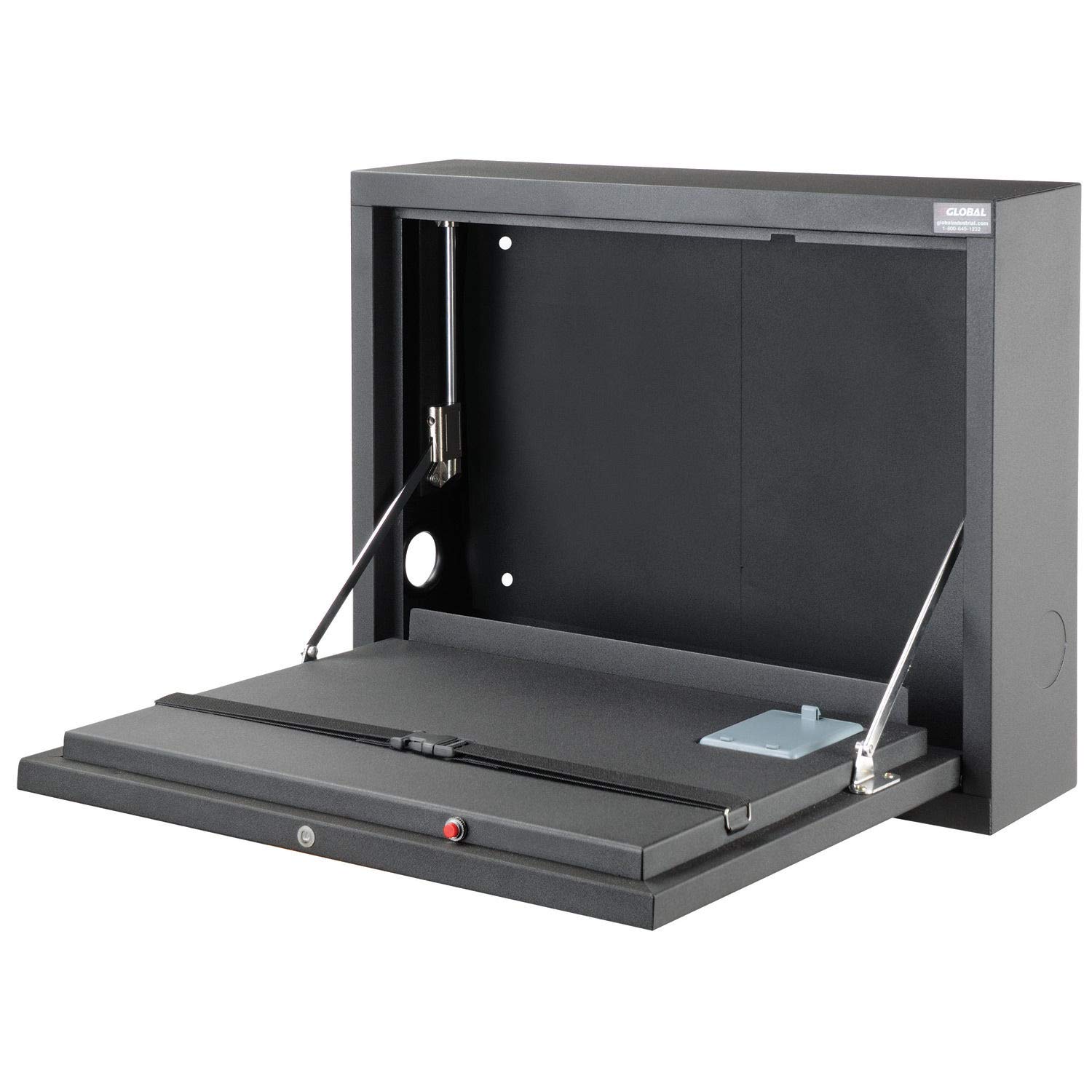 Wall Mount Laptop Security Cabinet - Heavy Duty Lockable Storage for Office & Home - Charcoal Black | Protects Computers, Tablets & Valuables from Theft