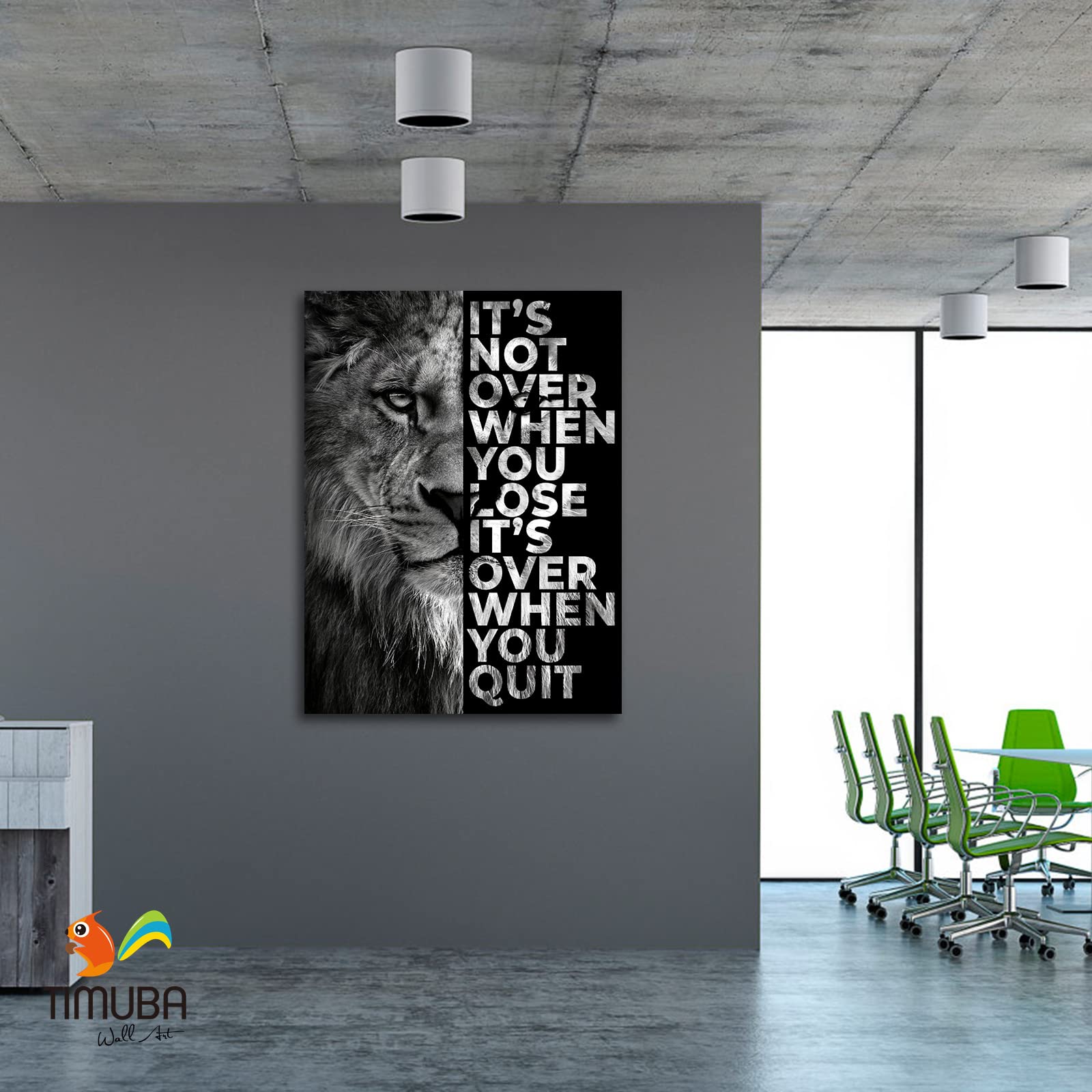 Inspirational Canvas Wall Art with Motivational Quotes - Lion Framed Artwork for Home & Office Decor (32x48 Inches) - Perfect for Living Room, Bedroom, Study or Workspace