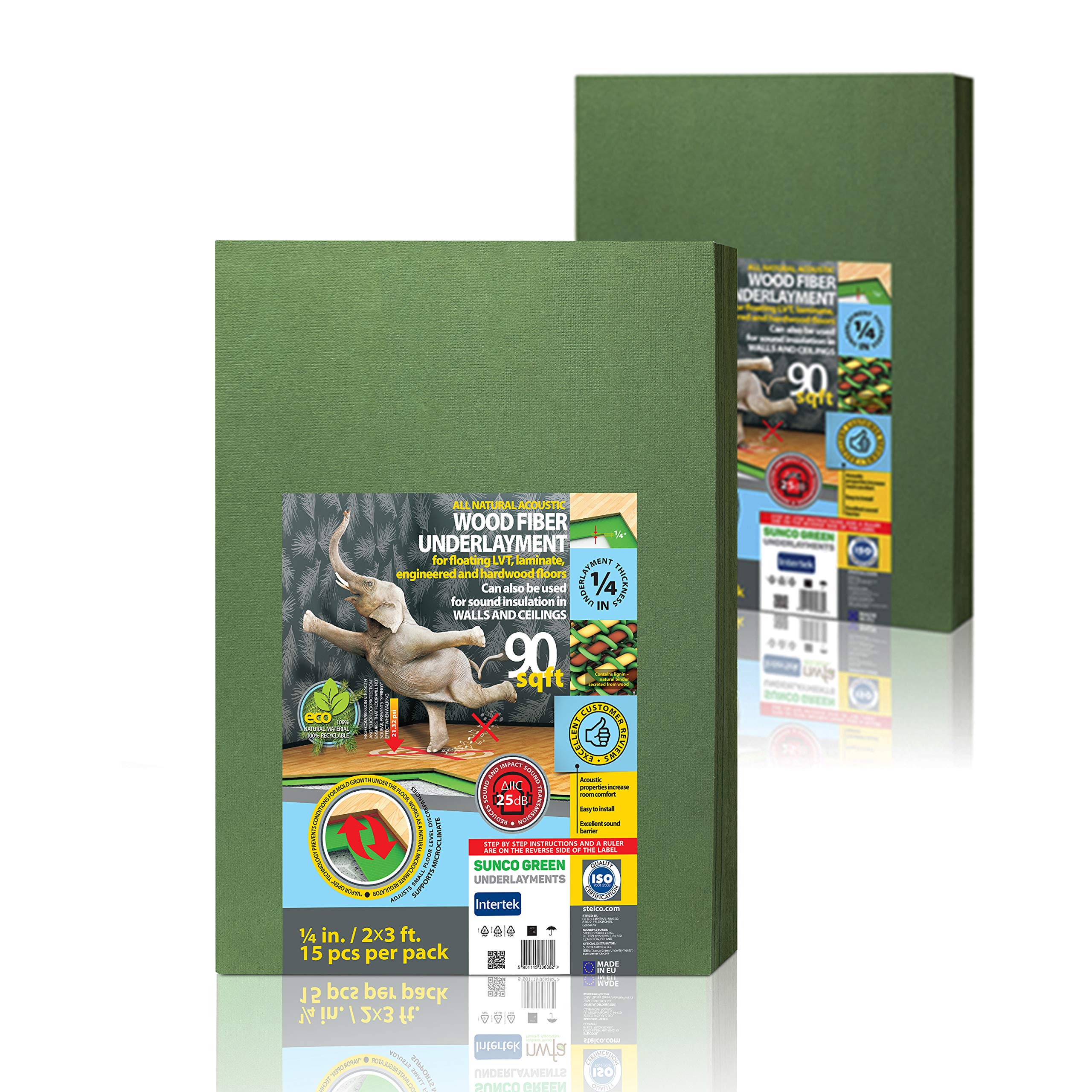 Premium 6mm (1/4 Inch) Wood Fiber Flooring Underlayment - 180 Sq Ft Roll | Natural Soundproofing & Insulation for Laminate, Vinyl, LVT, LVP, Hardwood Floors | Ideal for Home, Office & Commercial Flooring Installation