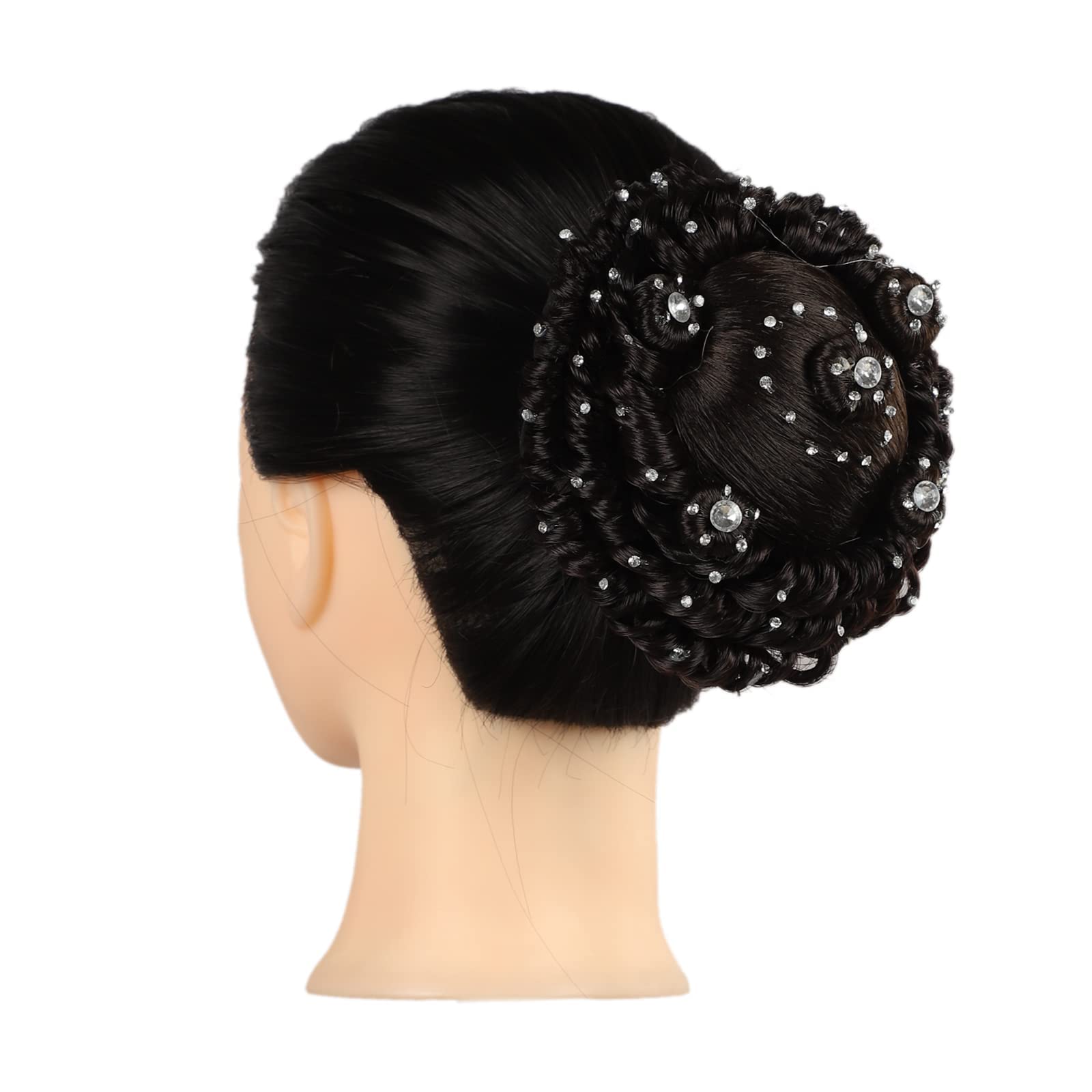 Neaama Hair & Beyond Stone Juda Hair Bun for Women & Girls - Brown Hair Styling Accessory (Pack of 1) - Perfect for Weddings, Parties & Everyday Elegant Hairstyles