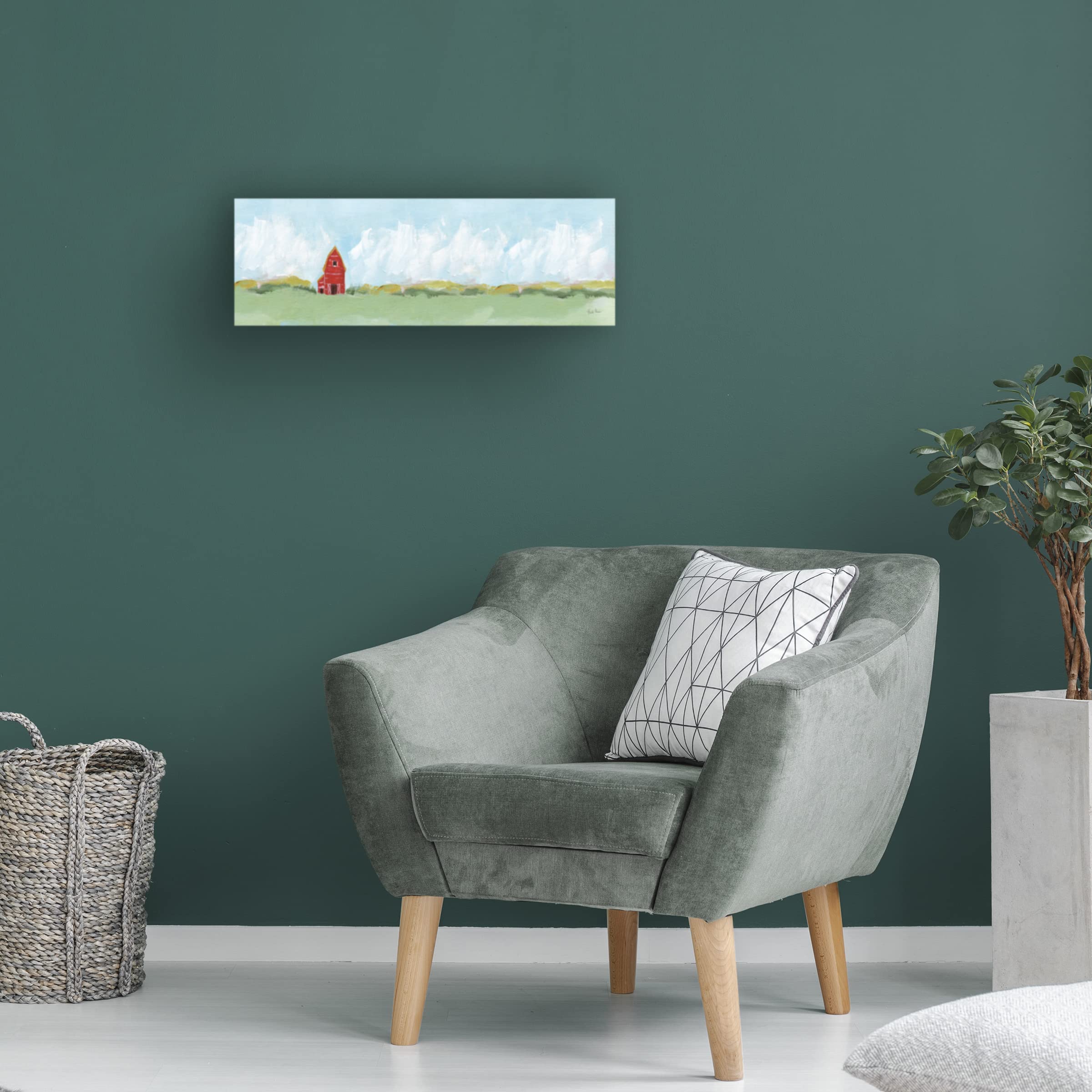 Farida Zaman 'Country Feel Landscape' Canvas Wall Art Print - Rustic Farmhouse Decor for Living Room, Bedroom & Office