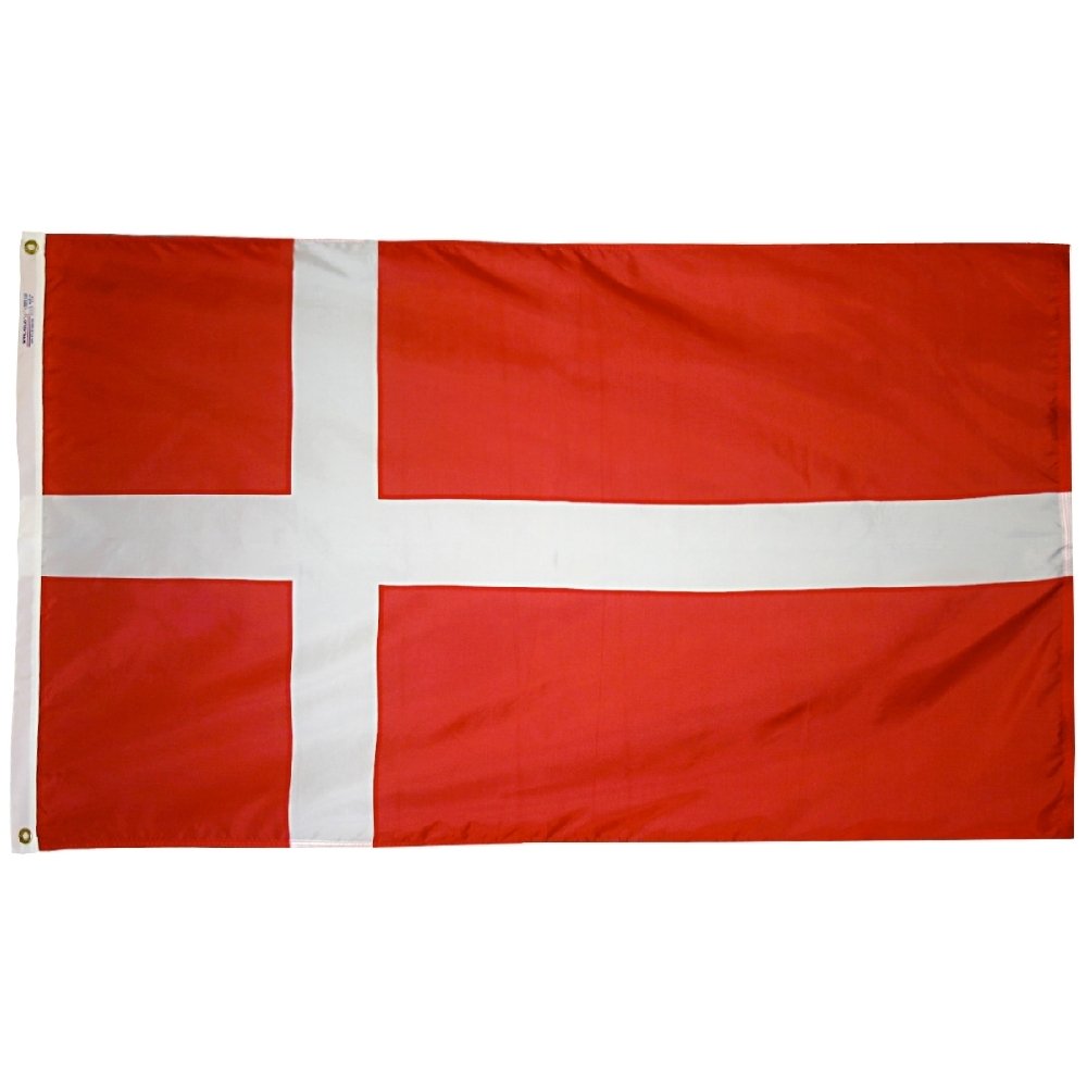 5x8 Feet Denmark Nylon Flag - Heavy Duty All Weather Outdoor Danish Flag - UV Resistant & Fade Proof - Perfect for Garden, Patio, Sporting Events & National Celebrations