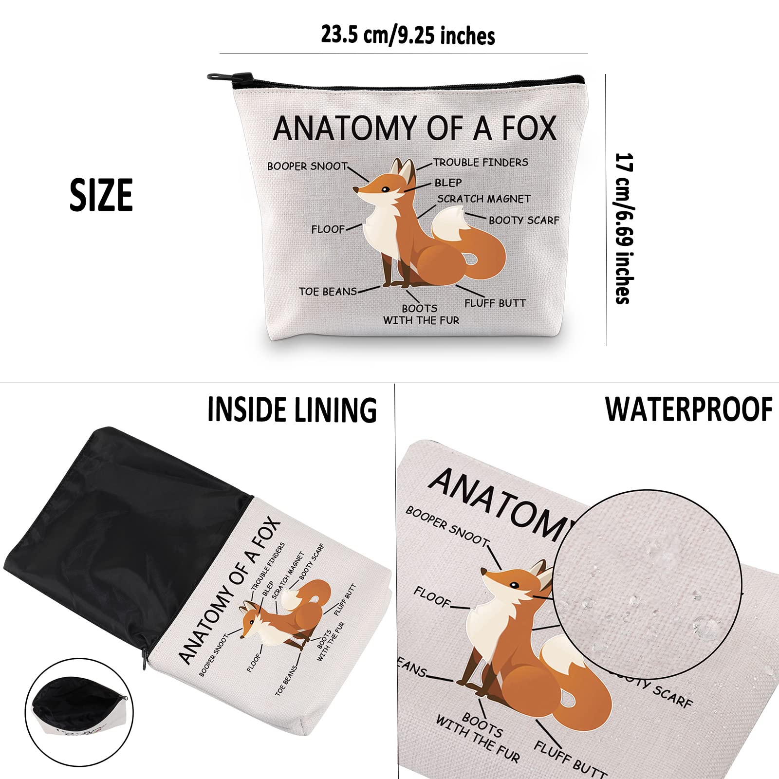 G2TUP White Fox Lover Travel Toiletry Bag - Waterproof Cosmetic Makeup Organizer for Women & Men - Perfect for Vacation, Gym, and Business Trips
