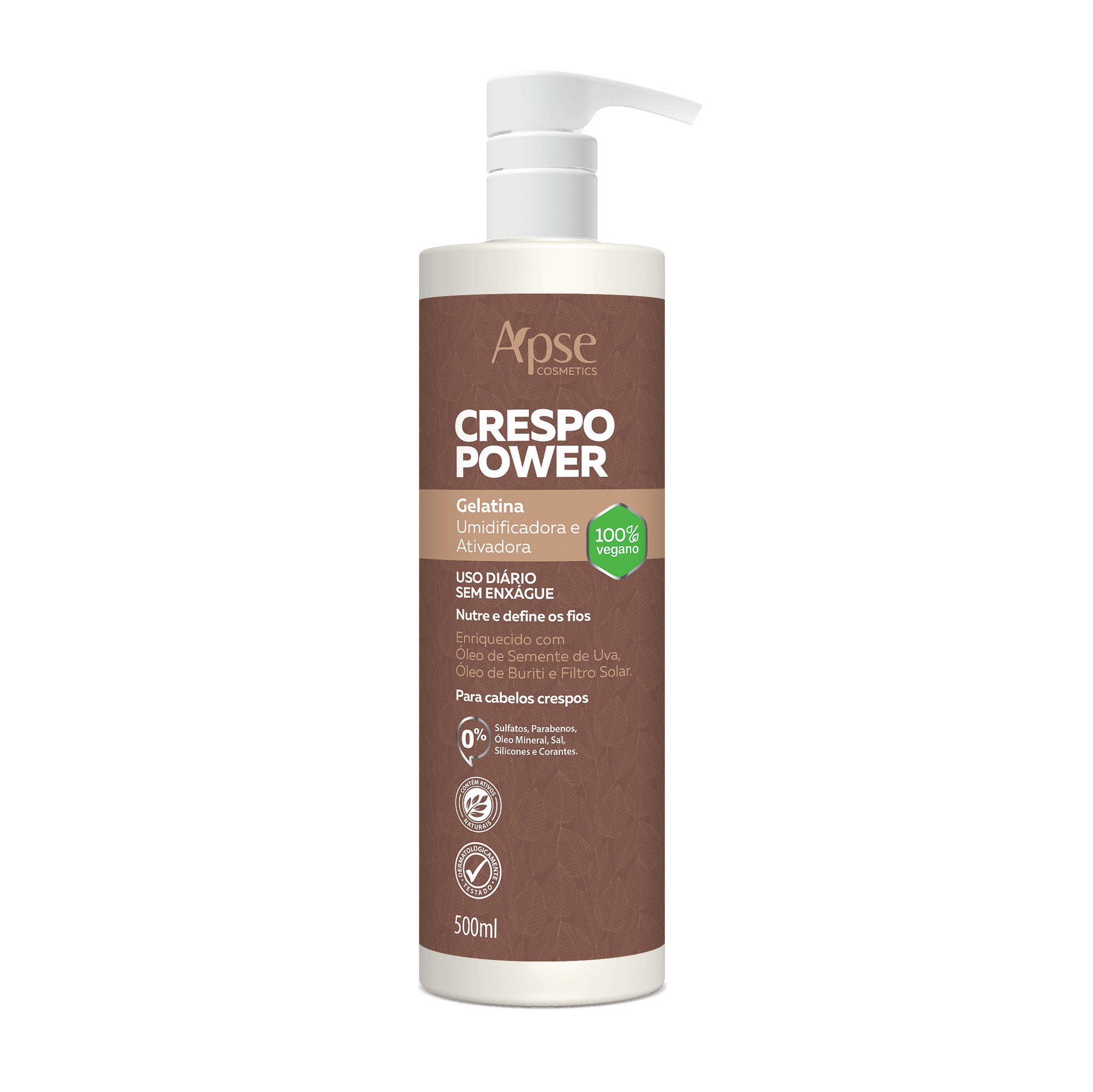 Apse Cosmetics Curly Hair Gelatin Treatment - Hydrating & Activating Gel for Defined Curls (16.9 fl oz) | Deep Conditioning for Natural, Coily & Wavy Hair | Perfect for Wash Day & Styling Routines