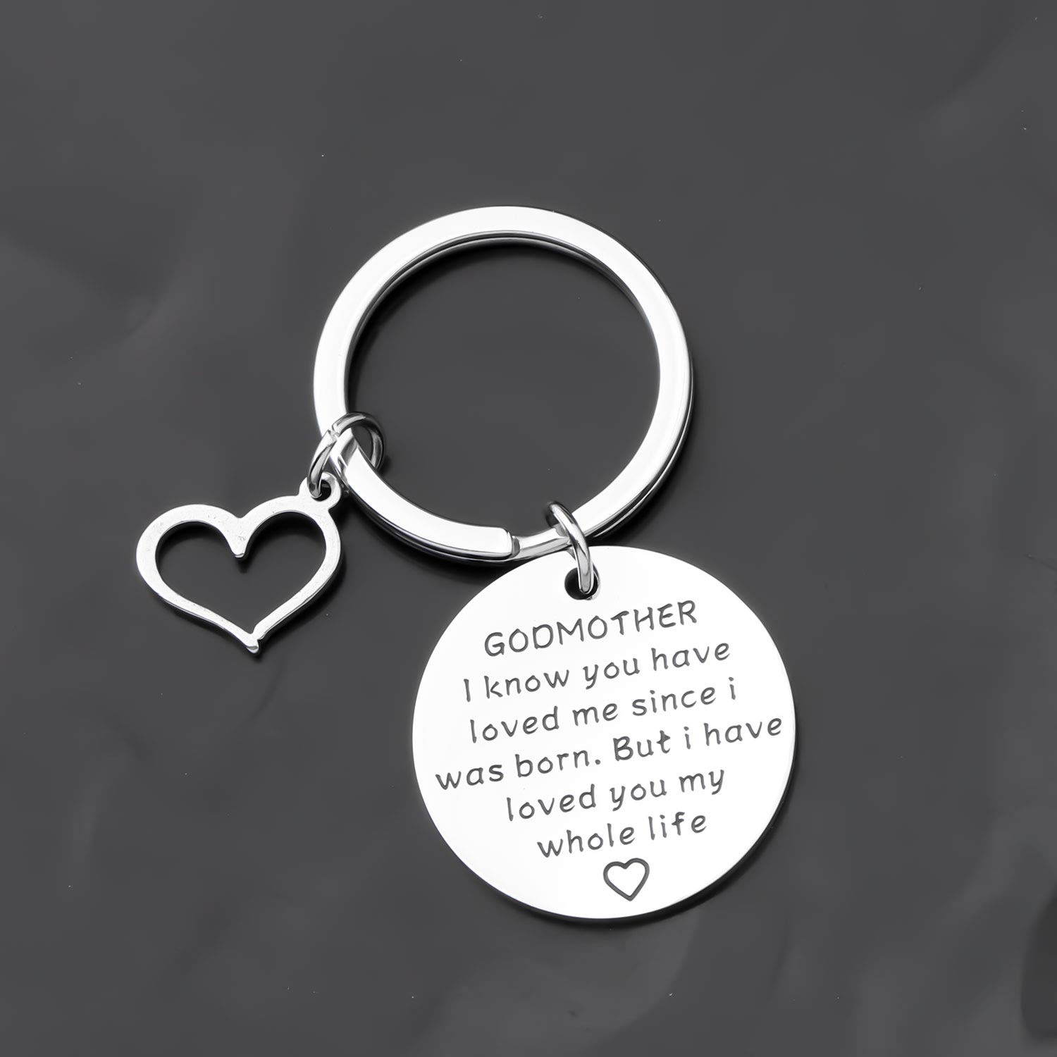 TIIMG Godmother Keychain - Personalized Christian Gift for Godmother from Godchild or Godson - Perfect for Baptism, Birthday & Mother's Day Gifts