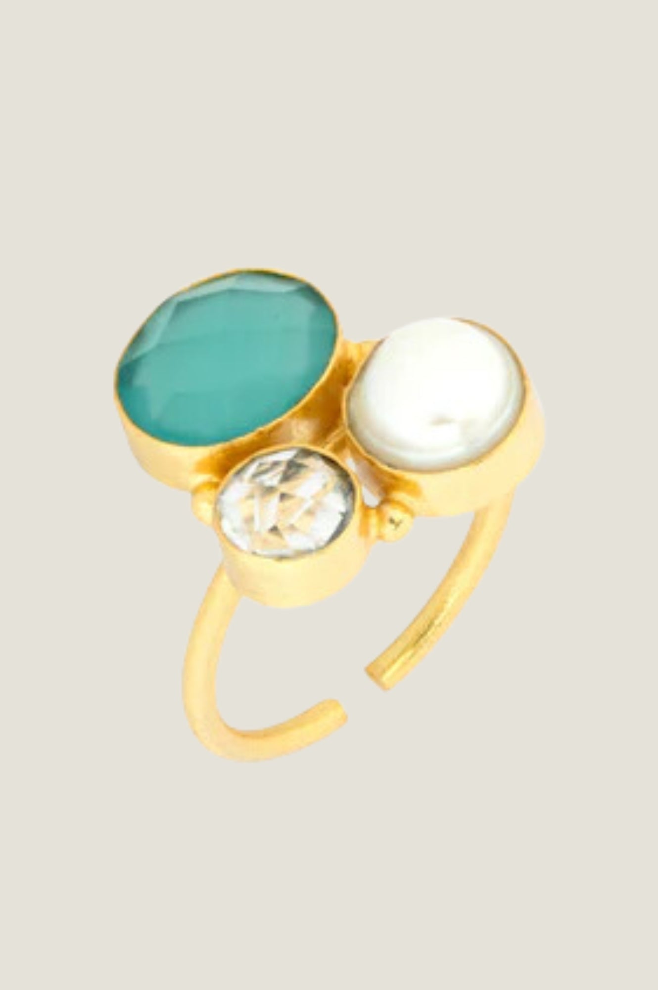Florence Ring for Women - Elegant Blue and Gold Fashion Jewelry - Perfect for Parties, Weddings & Everyday Wear
