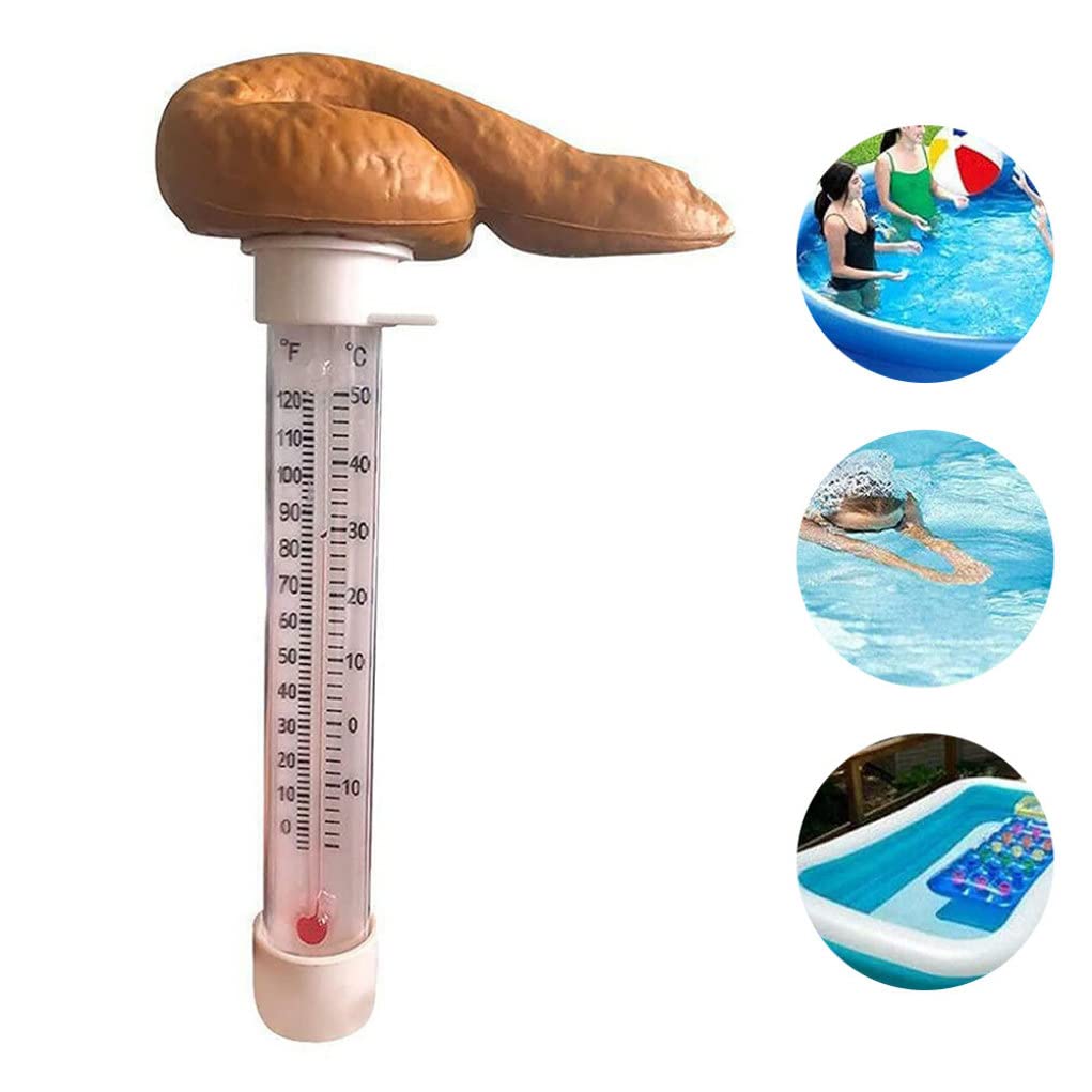 Floating Pool Thermometer for Swimming Pools, Spas & Hot Tubs - Water Temperature Gauge with Fun Prank Design - Perfect for Backyard Pools, Jacuzzis and Summer Water Activities