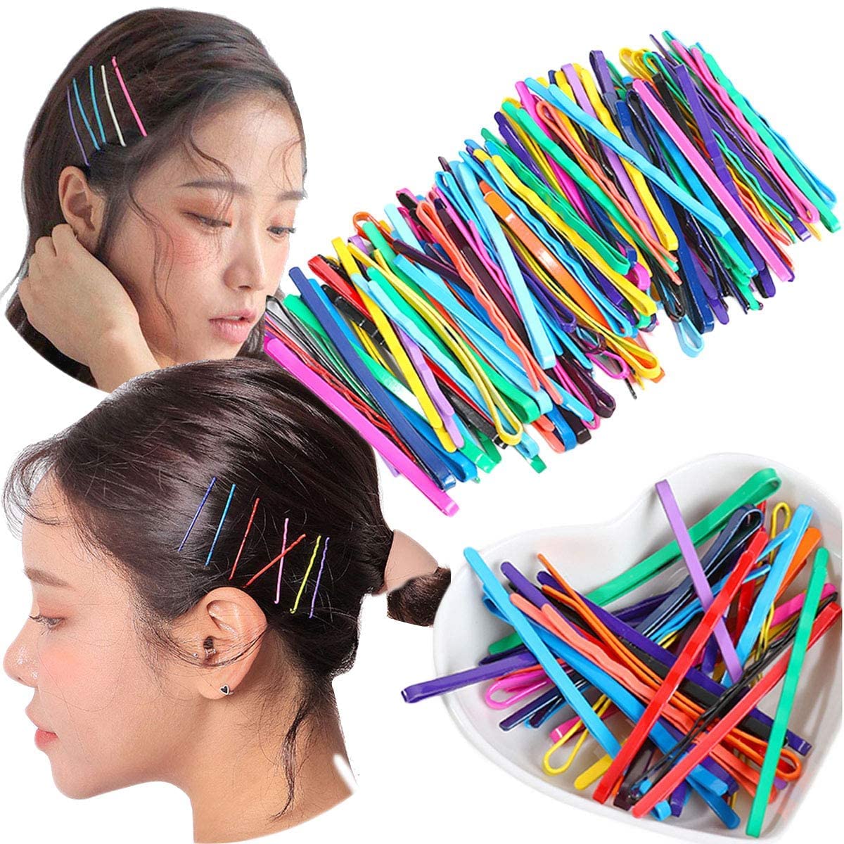 Rubela 40 Pcs Metallic Bobby Pins & Barrettes Hair Clips for Women & Girls - Secure Hair Styling for Updos, Braids, and Everyday Wear