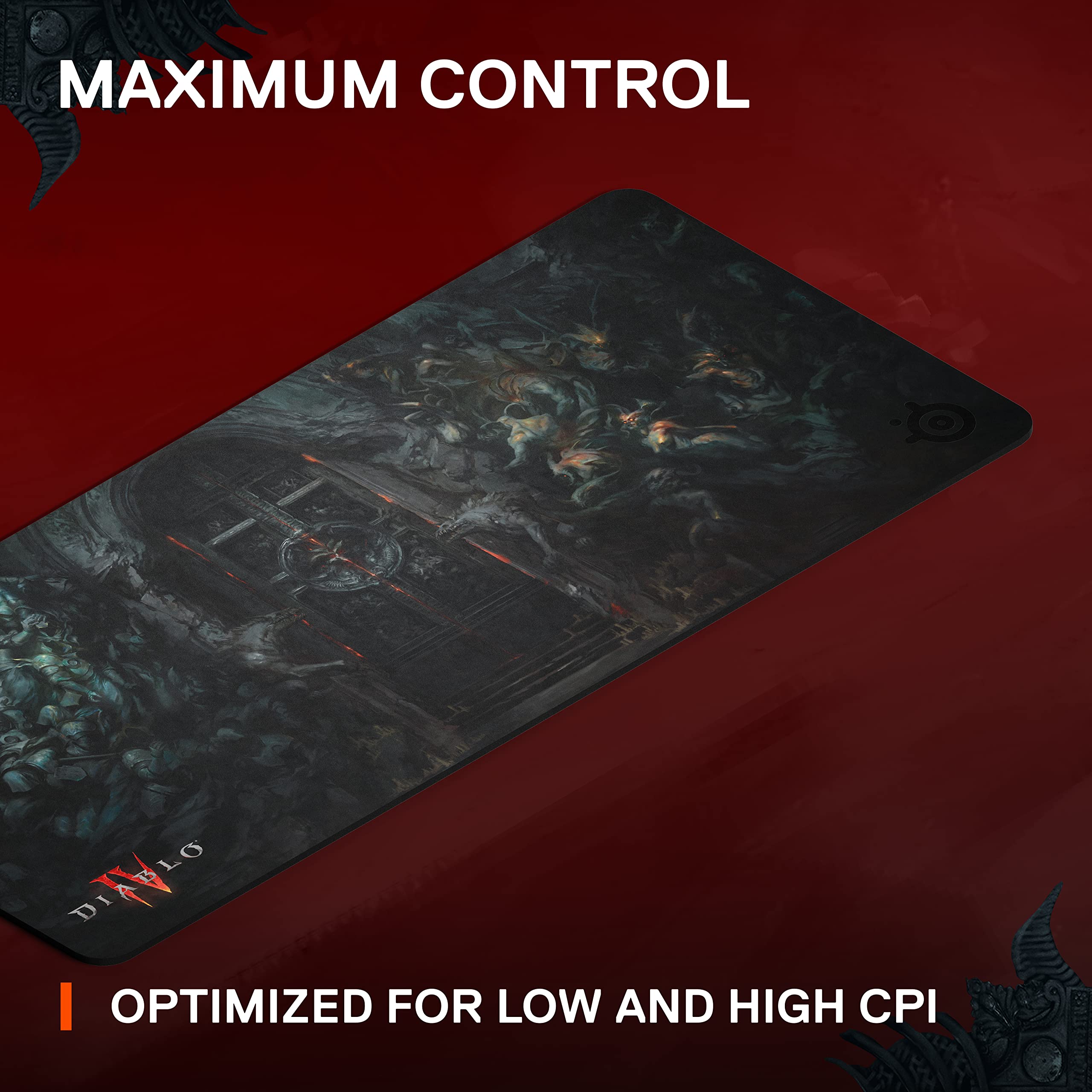 SteelSeries QcK Gaming Mouse Pad - Diablo IV Edition - XXL Thick Cloth Surface - Perfect for PC, Mac & Console Gaming - Ideal for FPS, MOBA & RPG Games