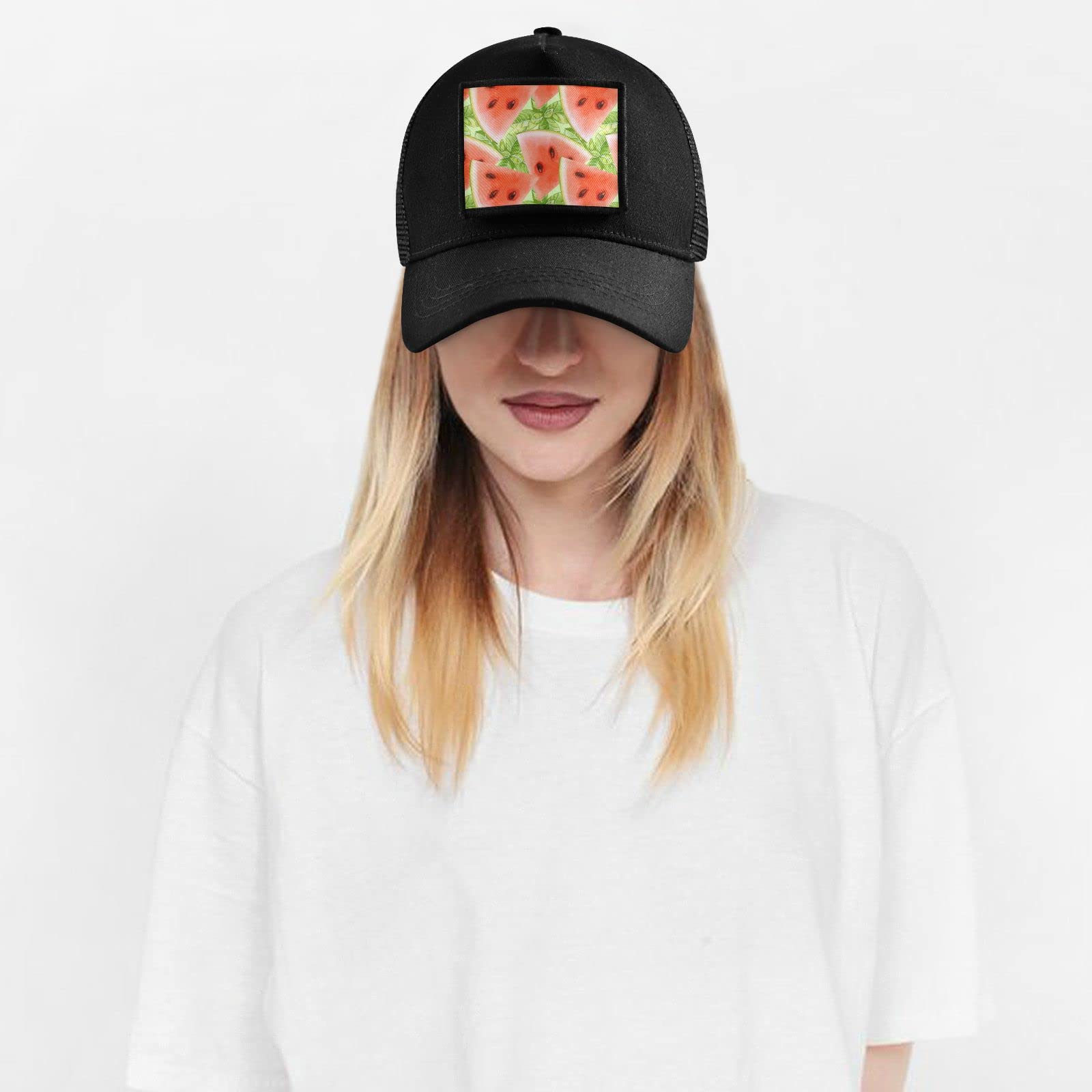 Sinestour Watermelon Leaves Baseball Cap for Men & Women - Low Profile Military Army Hat in Black - Perfect for Outdoor Activities, Hiking, and Casual Wear