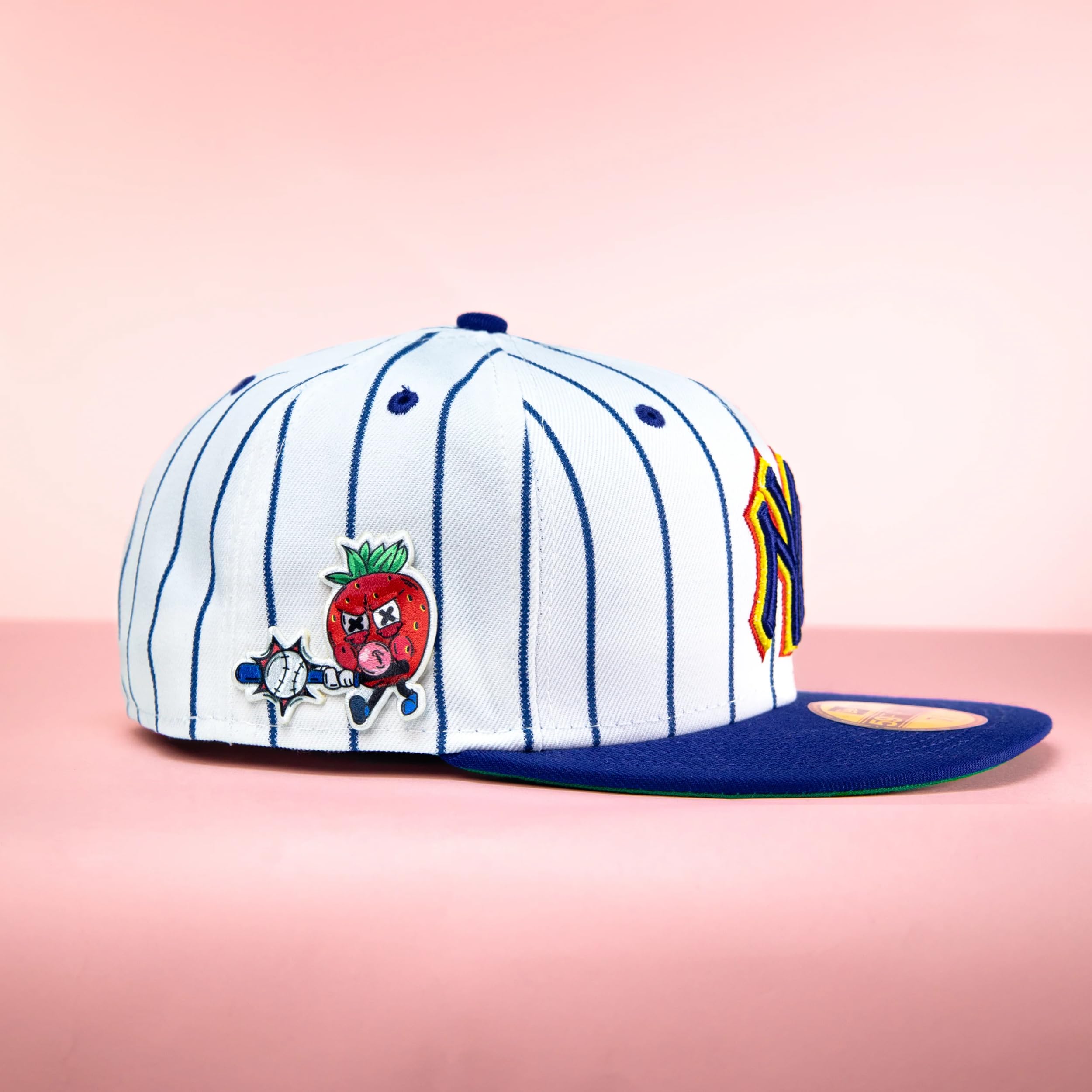 Strawberry Bubblegum Flavor Embroidered Iron-On Patch for Baseball Caps - Perfect for DIY Hat Customization & Fashion Accessories