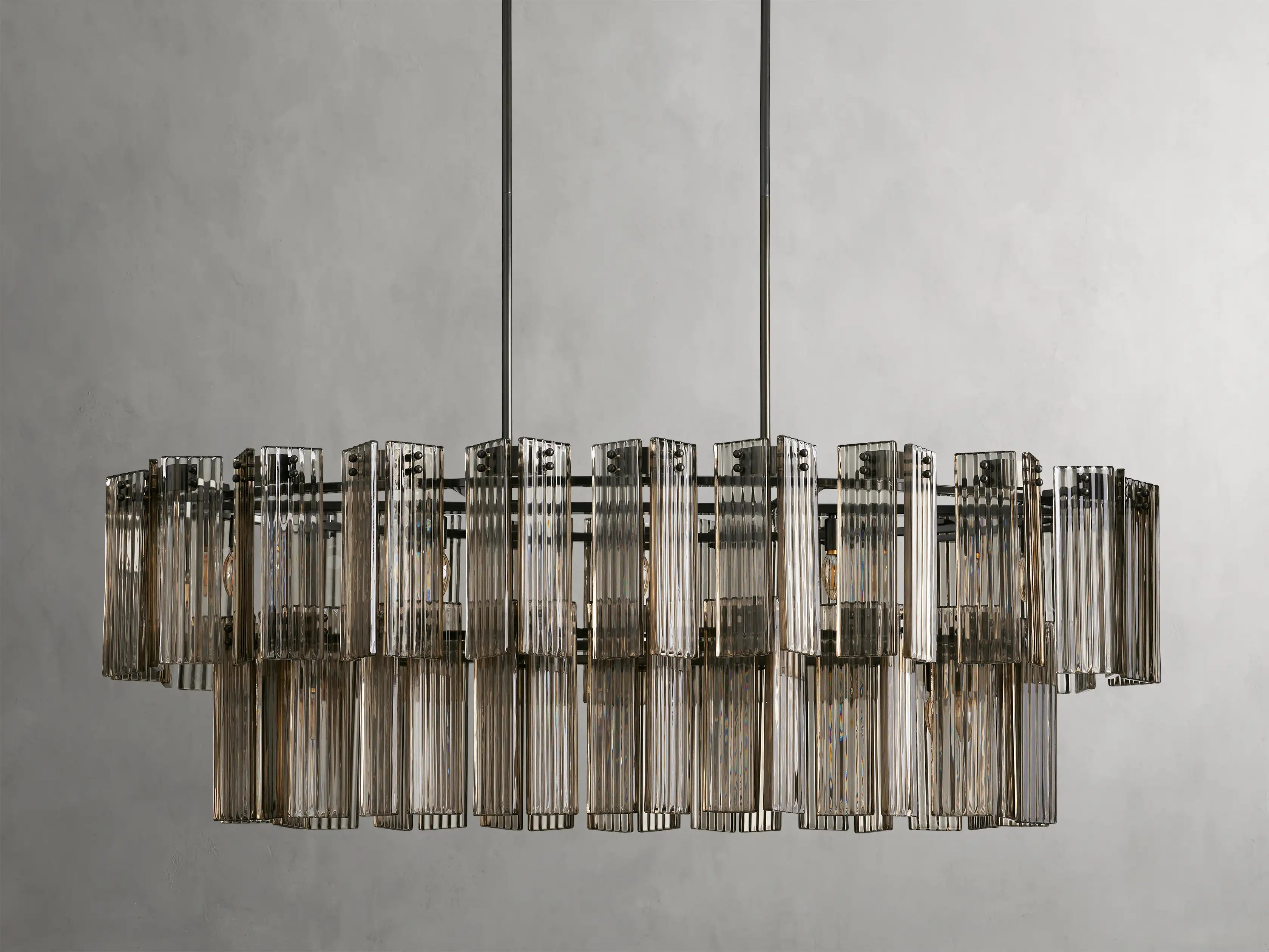 Delsie Oval Chandelier 51'' 63'' 72'' - Modern Crystal Ceiling Light Fixture for Dining Room, Living Room & Bedroom Lighting