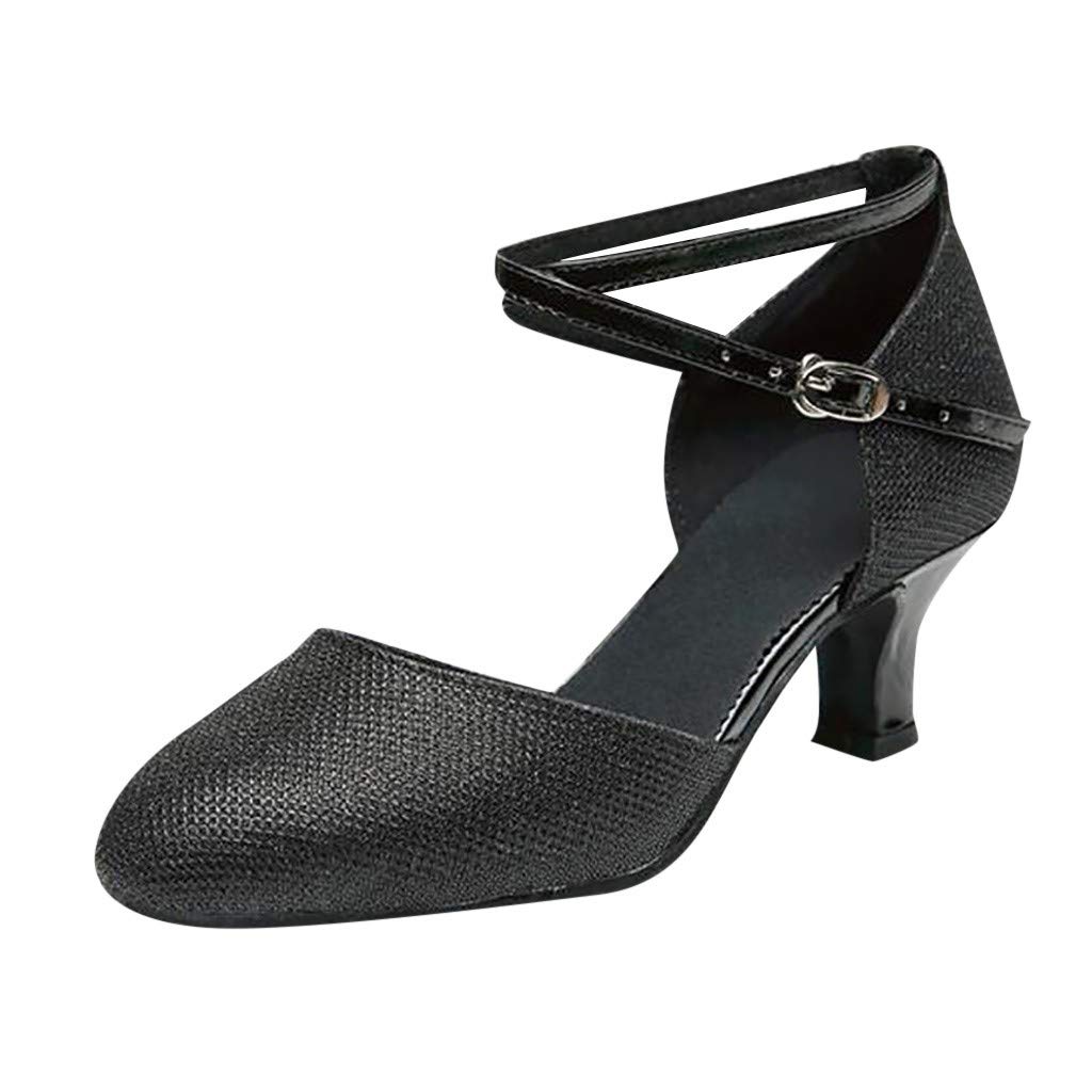 RUIY Women's Salsa Dance Shoes with Sequins & Snakeskin Design - Tango, Latin, Ballroom Heels for Social Dancing | Perfect for Performances, Weddings & Dance Classes