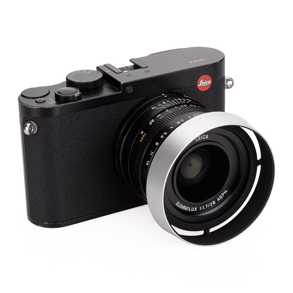 Leica Q Lens Hood - Round Aluminum Silver Lens Shade for Leica Q Camera - Perfect for Outdoor Photography & Travel Shooting