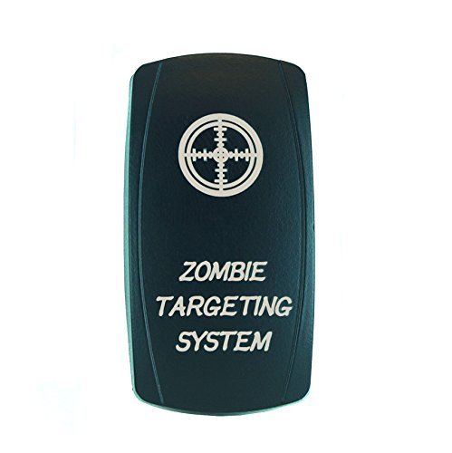 STVMotorsports Laser Backlit White Rocker Switch - 20A 12V On/Off LED Light for Zombie Targeting System | Perfect for Off-Road Vehicles, Marine Boats & Emergency Equipment